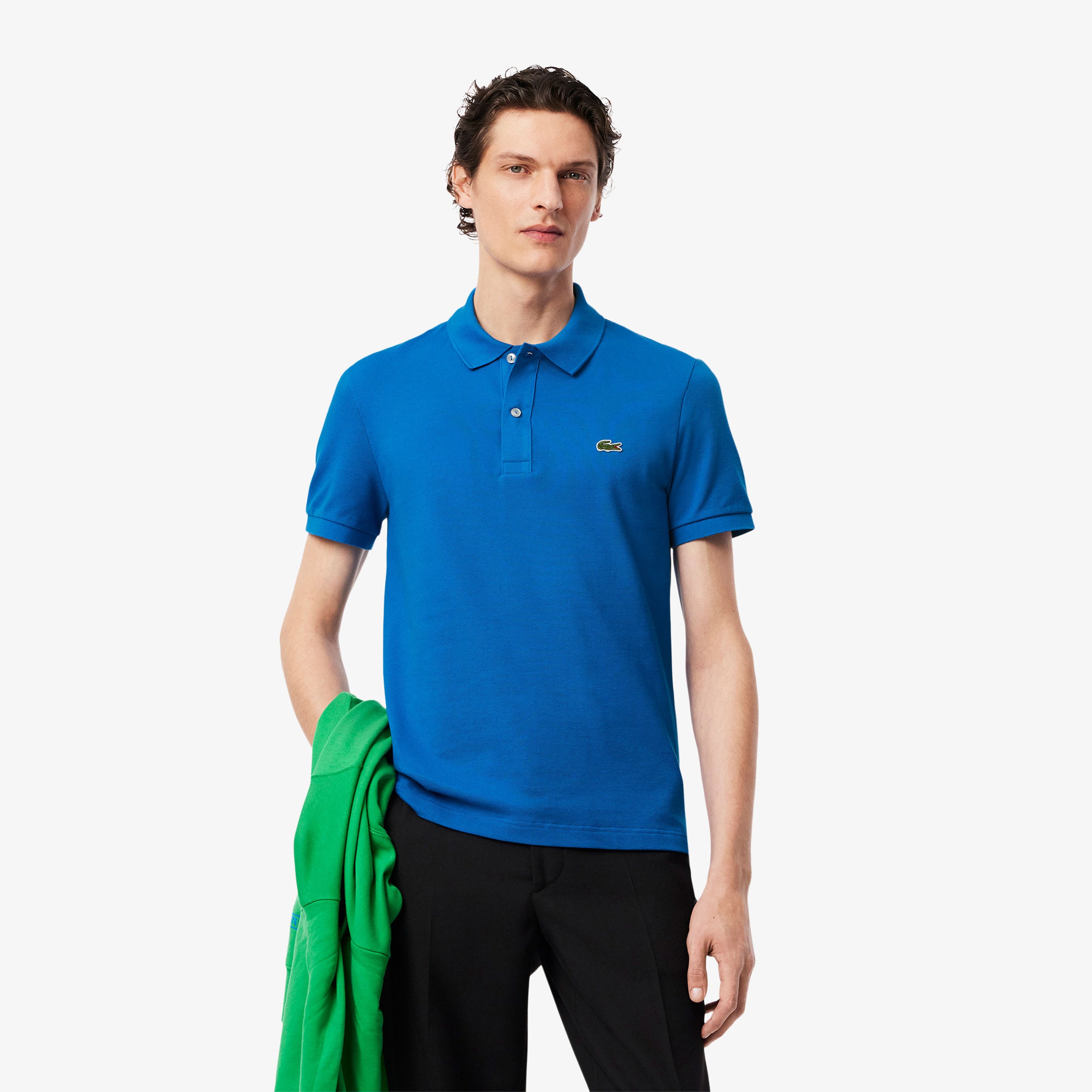 L.12.12 Erkek Slim Fit Mavi Polo