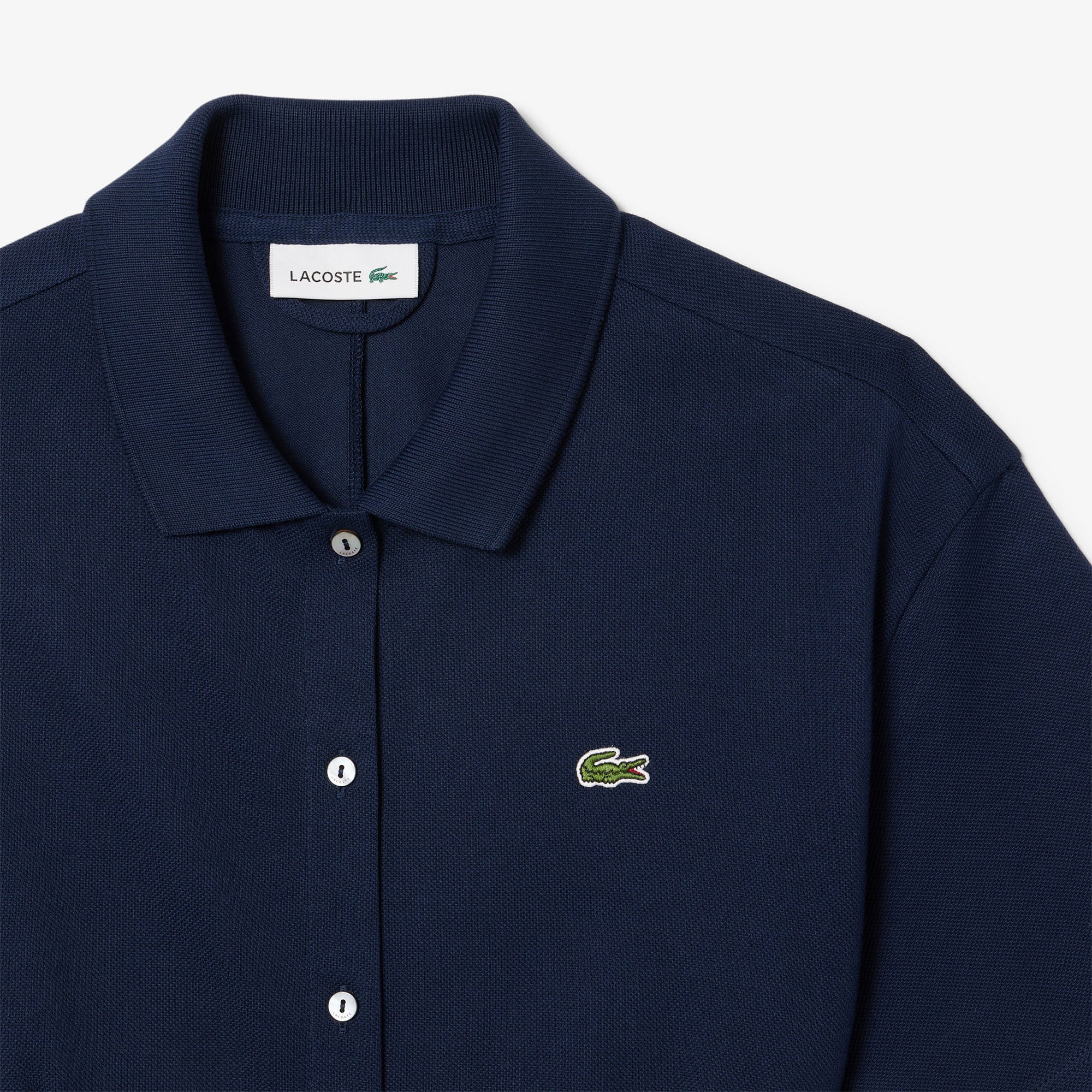 Lacoste Kadın Flare Fit Kısa Kollu Polo Yaka Lacivert Elbise görsel 6