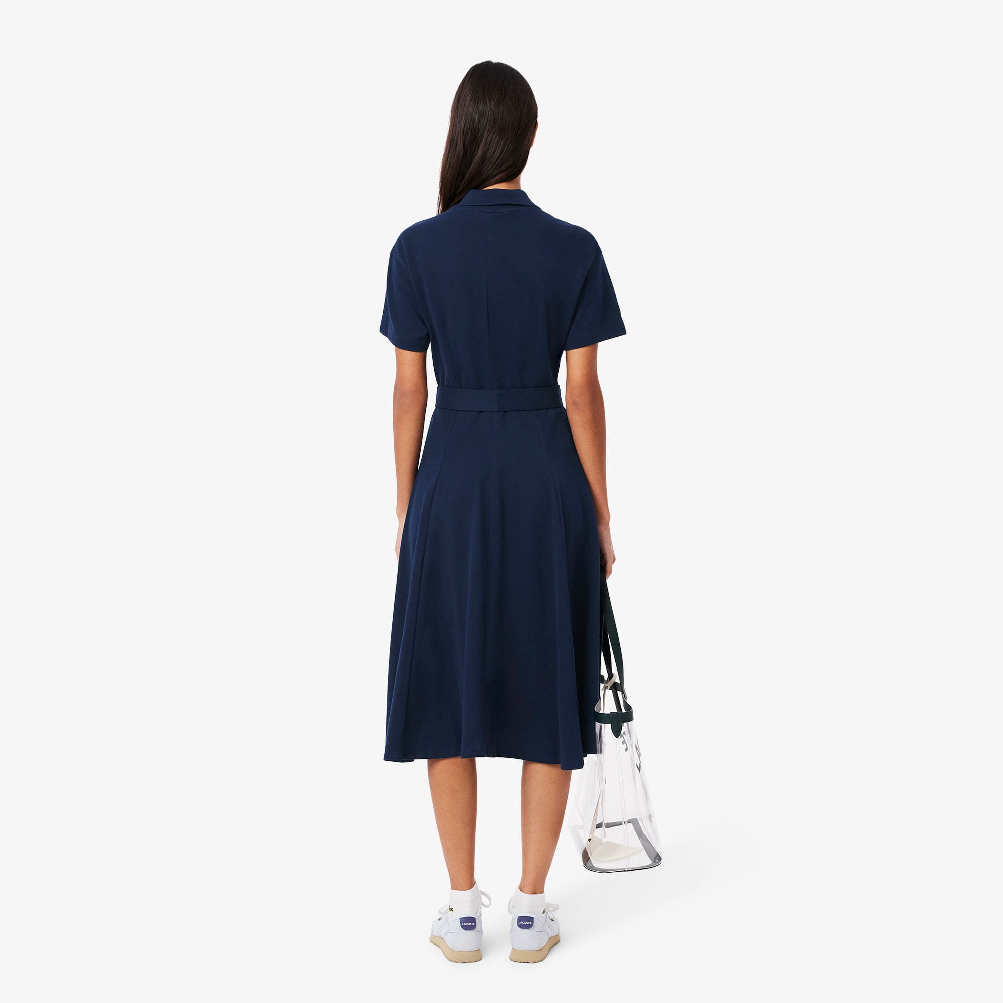 Lacoste Kadın Flare Fit Kısa Kollu Polo Yaka Lacivert Elbise görsel 3