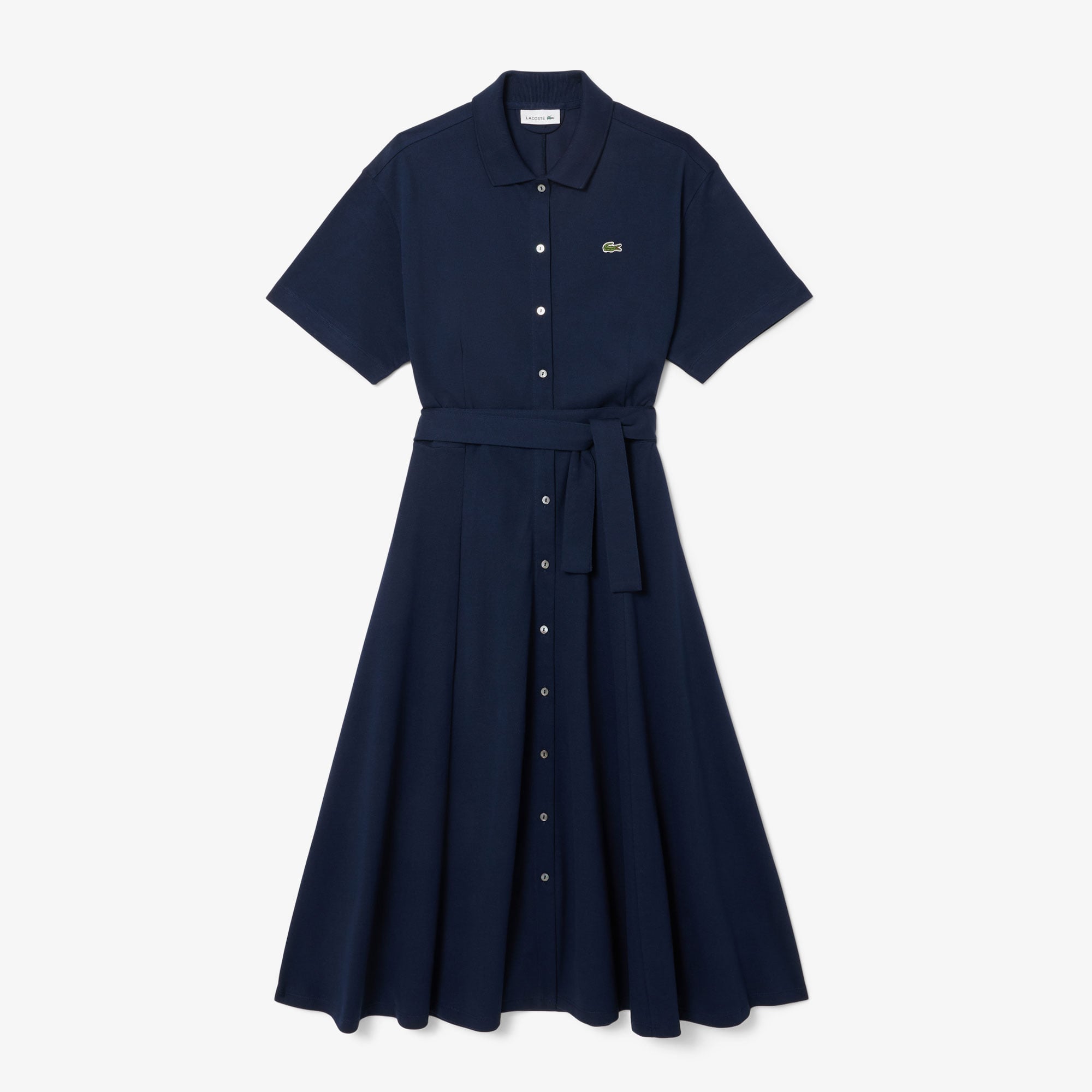 Lacoste Kadın Flare Fit Kısa Kollu Polo Yaka Lacivert Elbise görsel 4