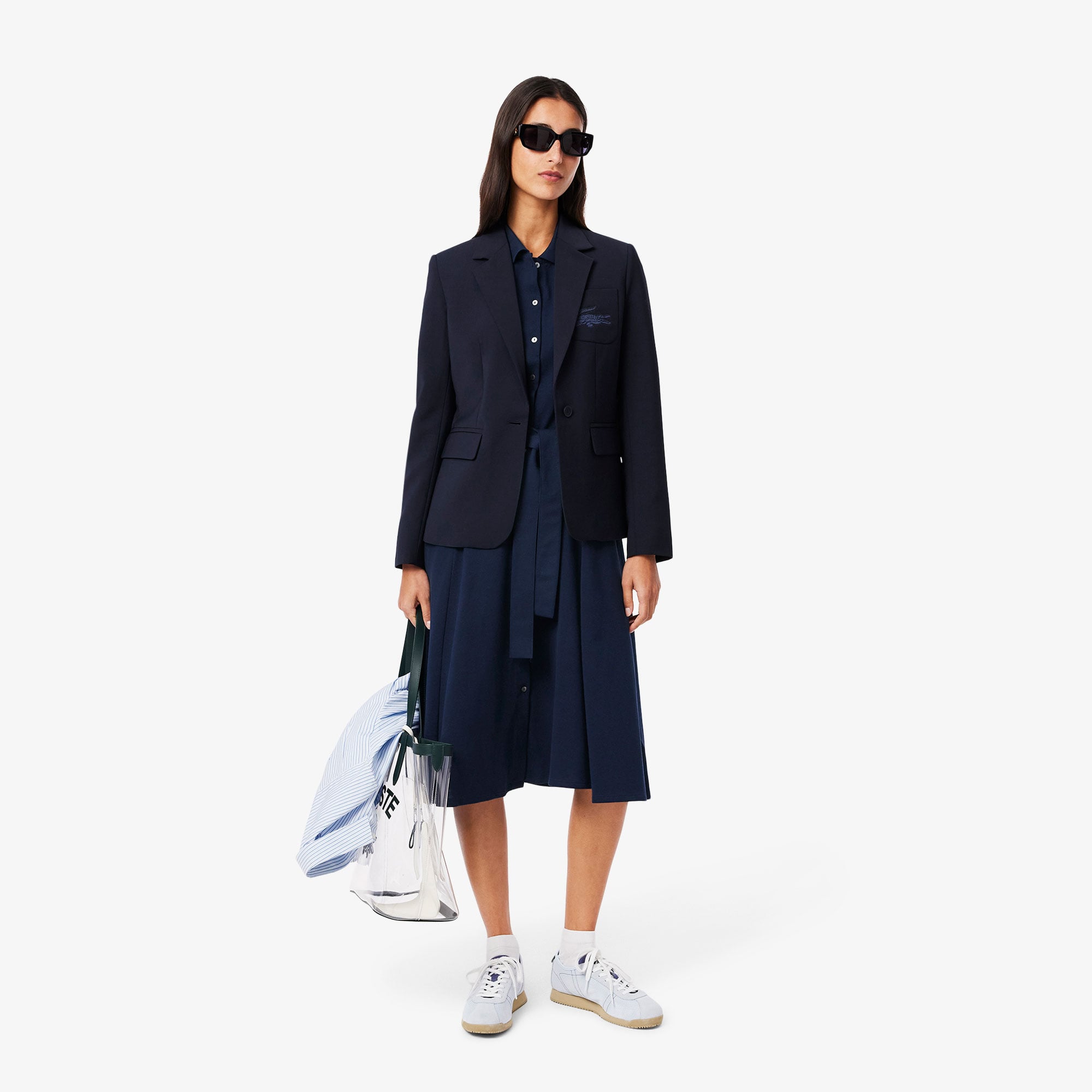 Lacoste Kadın Flare Fit Kısa Kollu Polo Yaka Lacivert Elbise görsel 5