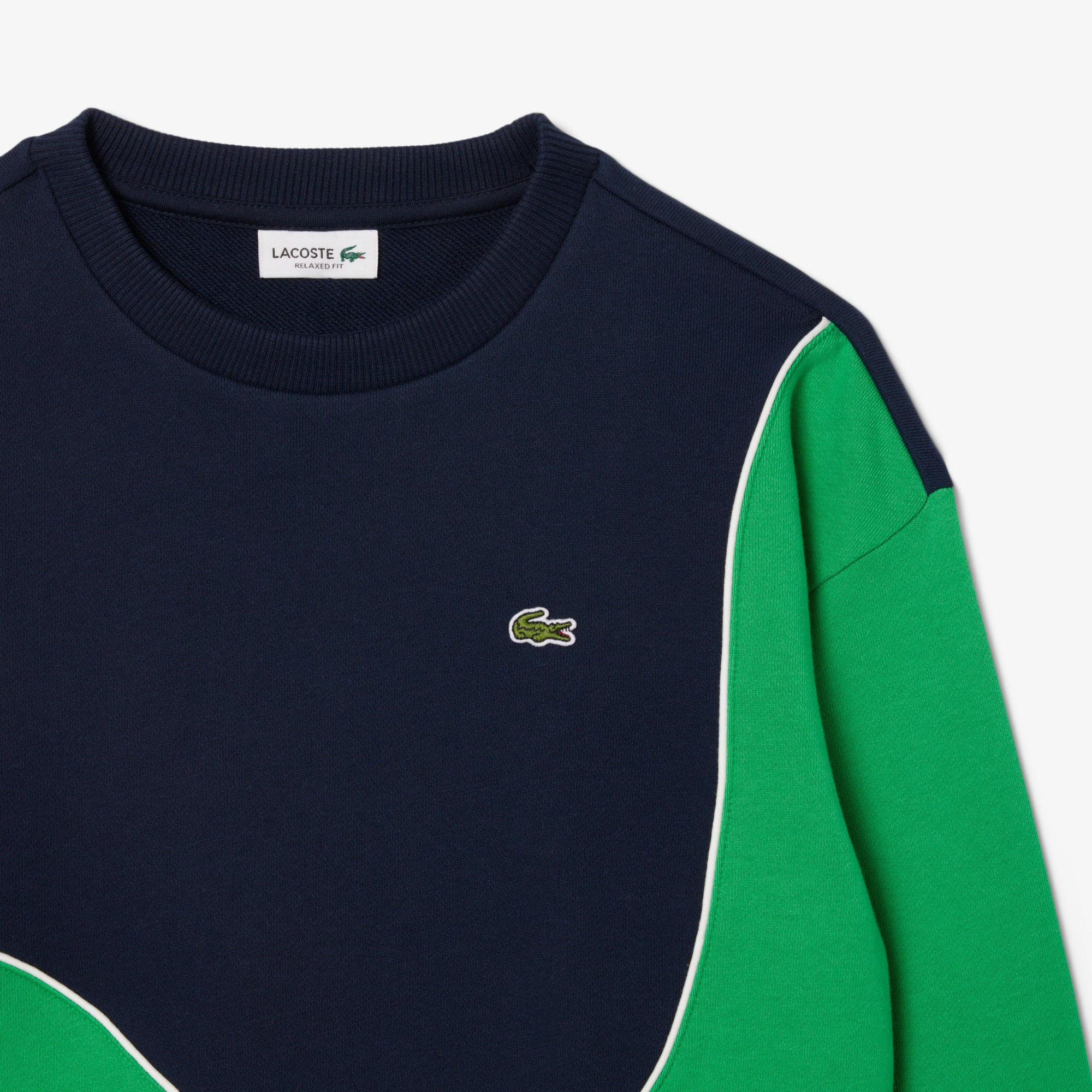 Lacoste Çocuk Bisiklet Yaka Renk Bloklu Koyu Yeşil Sweatshirt görsel 2