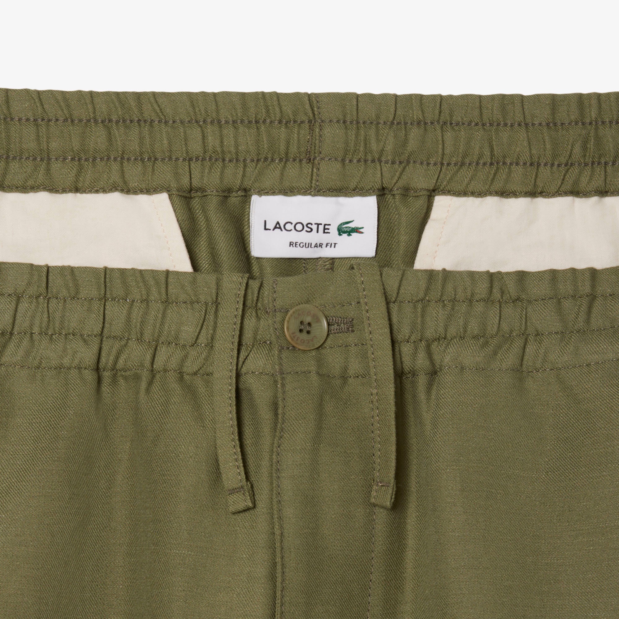 Lacoste Erkek Regular Fit Keten Haki Şort