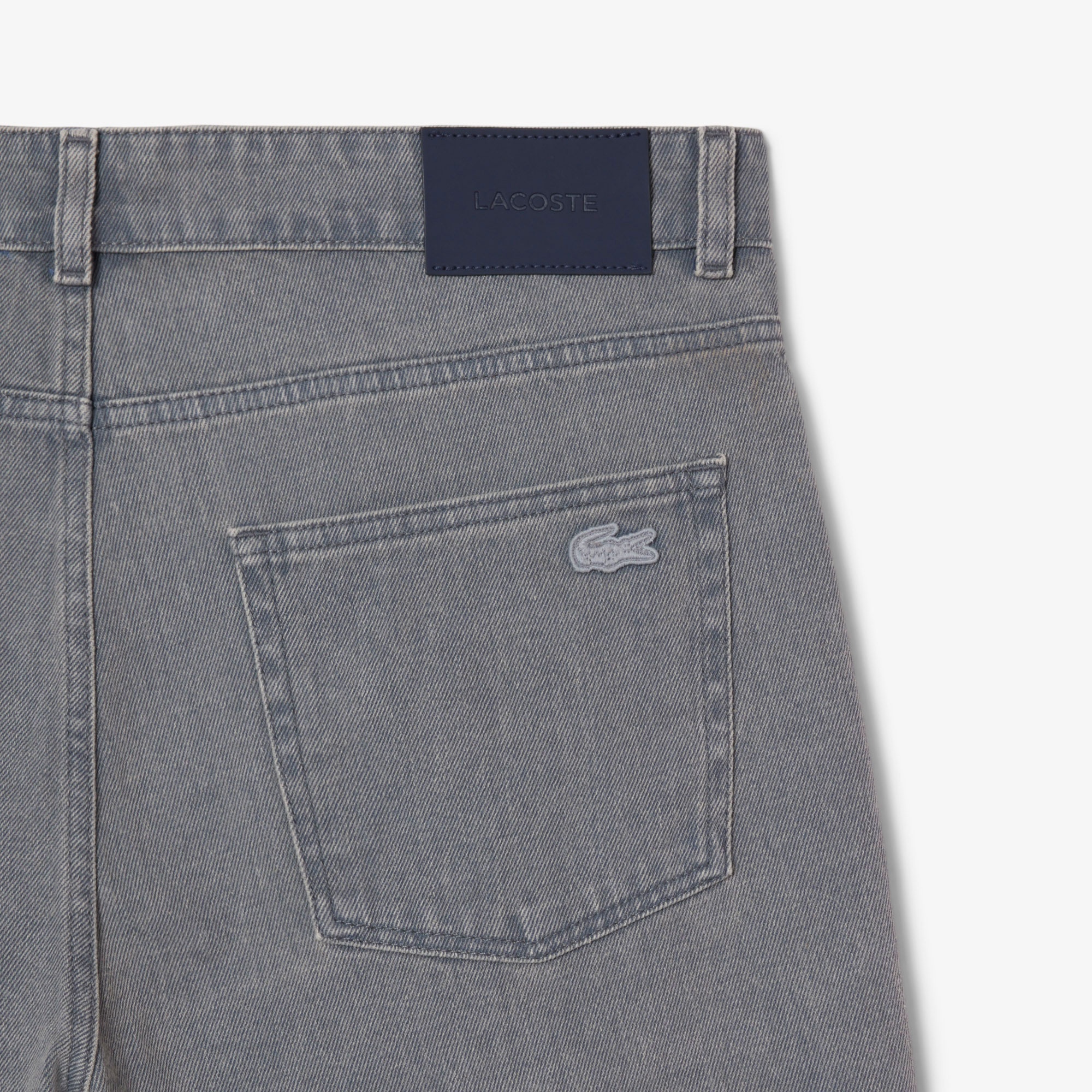 Lacoste Erkek Straight Fit Denim Gri Bermuda Şort