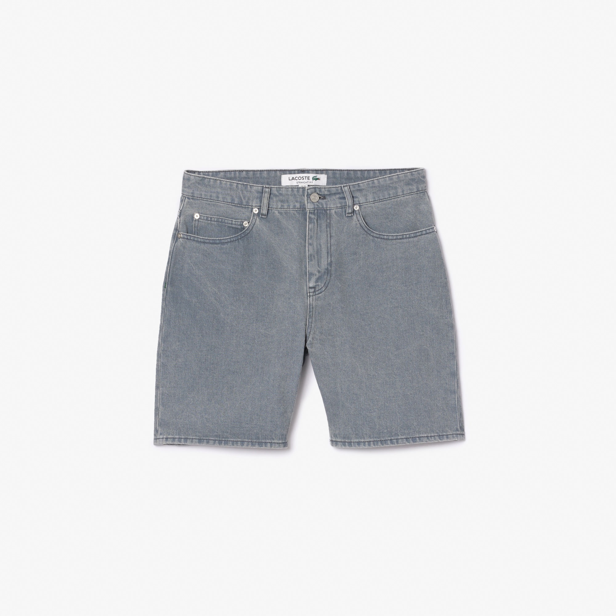 Lacoste Erkek Straight Fit Denim Gri Bermuda Şort