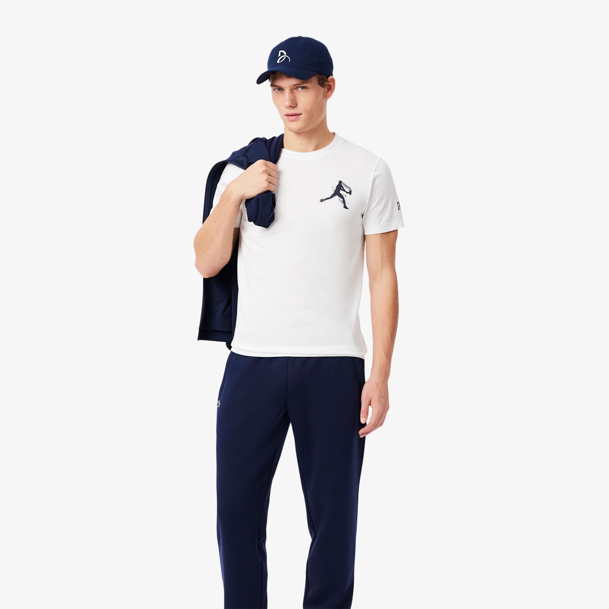 Tennis x Novak Djokovic Erkek Regular Fit Bisiklet Yaka Baskılı Beyaz T-Shirt & Şapka Seti