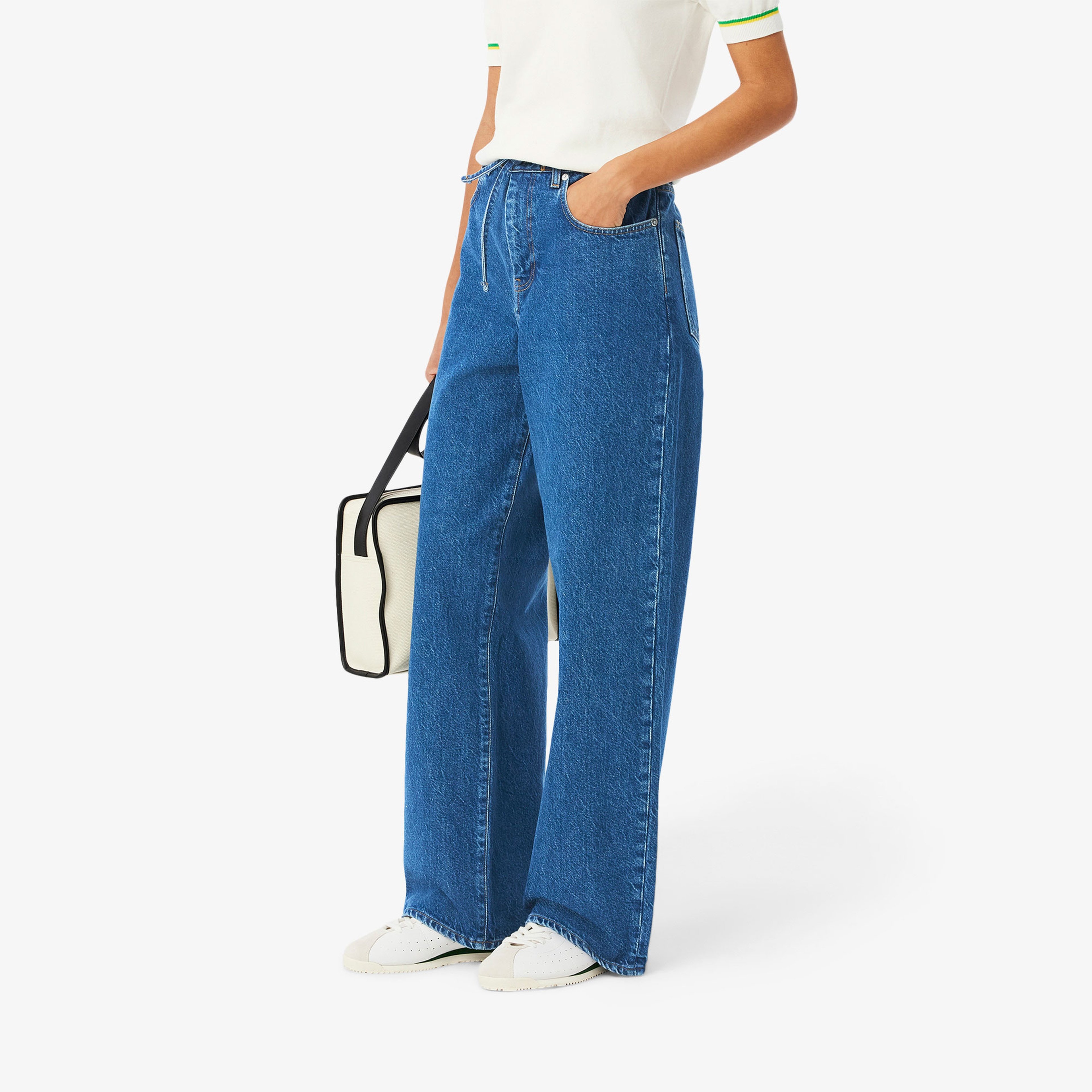 Kadın Wide Leg Mavi Jean Pantolon