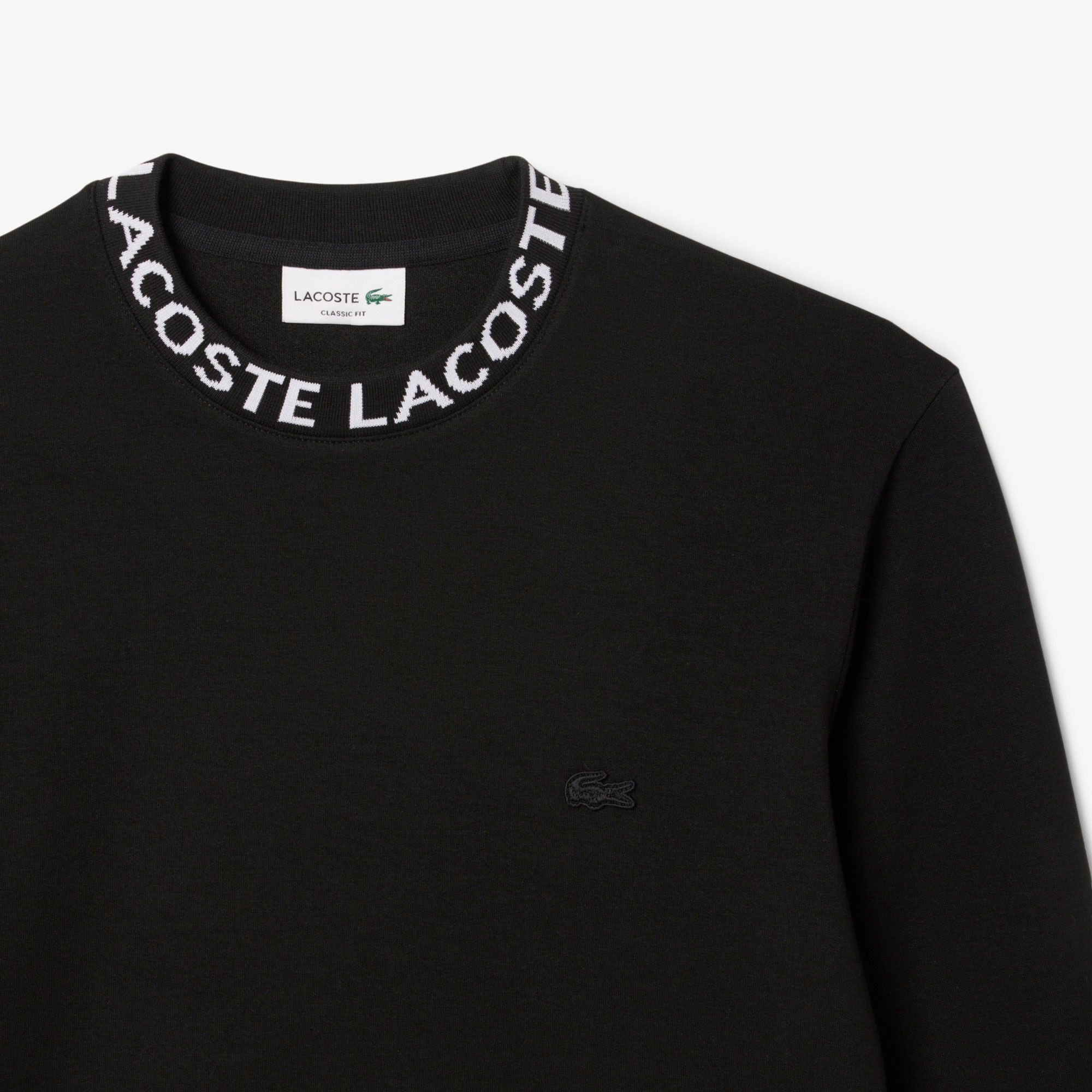 Lacoste Erkek Classic Fit Bisiklet Yaka Siyah Sweatshirt