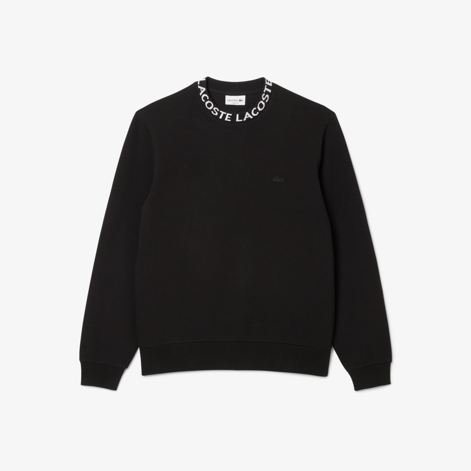 Lacoste Erkek Classic Fit Bisiklet Yaka Siyah Sweatshirt