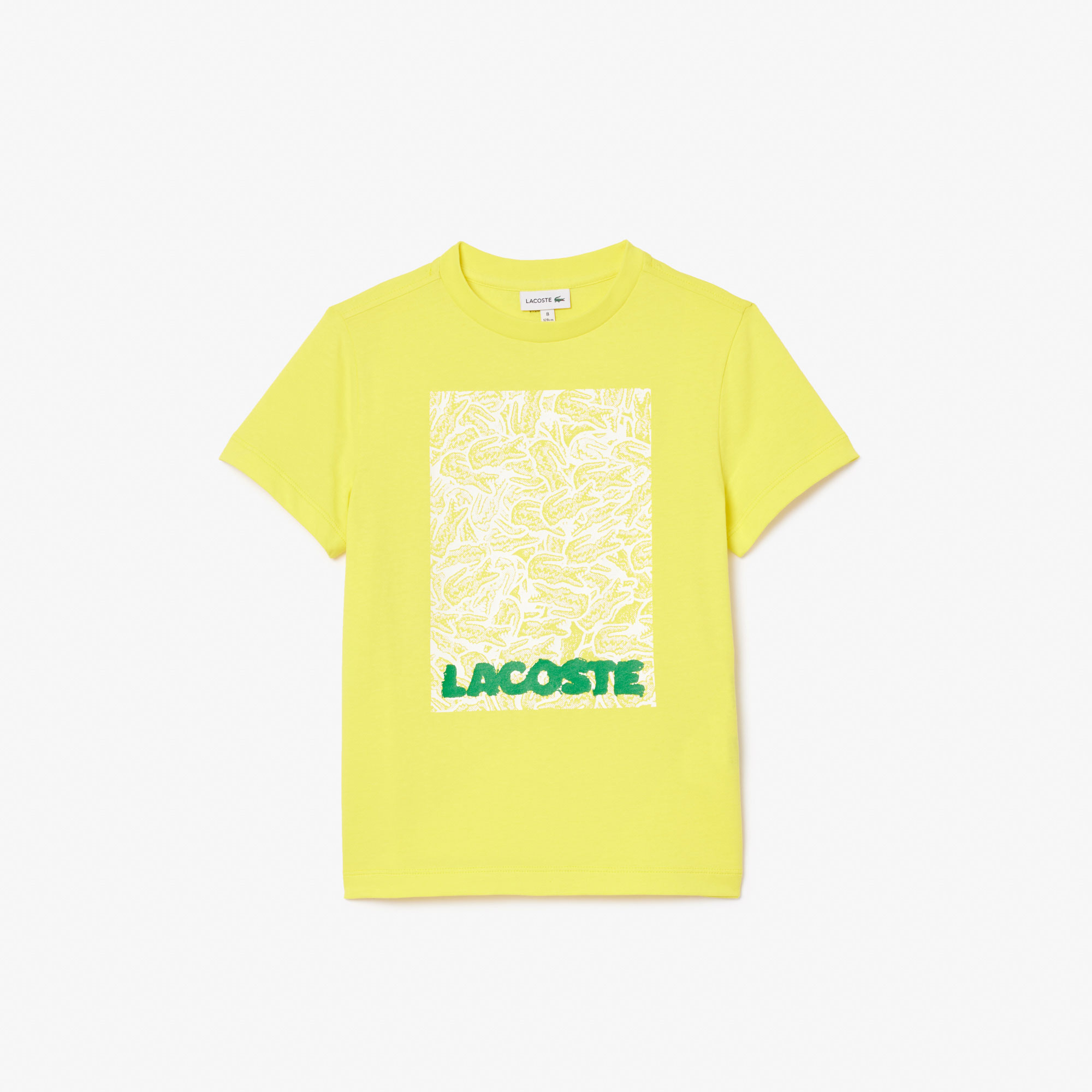 Lacoste Çocuk Bisiklet Yaka Baskılı Sarı T-Shirt