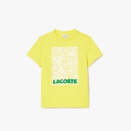 Lacoste Çocuk Bisiklet Yaka Baskılı Sarı T-Shirt Sarı