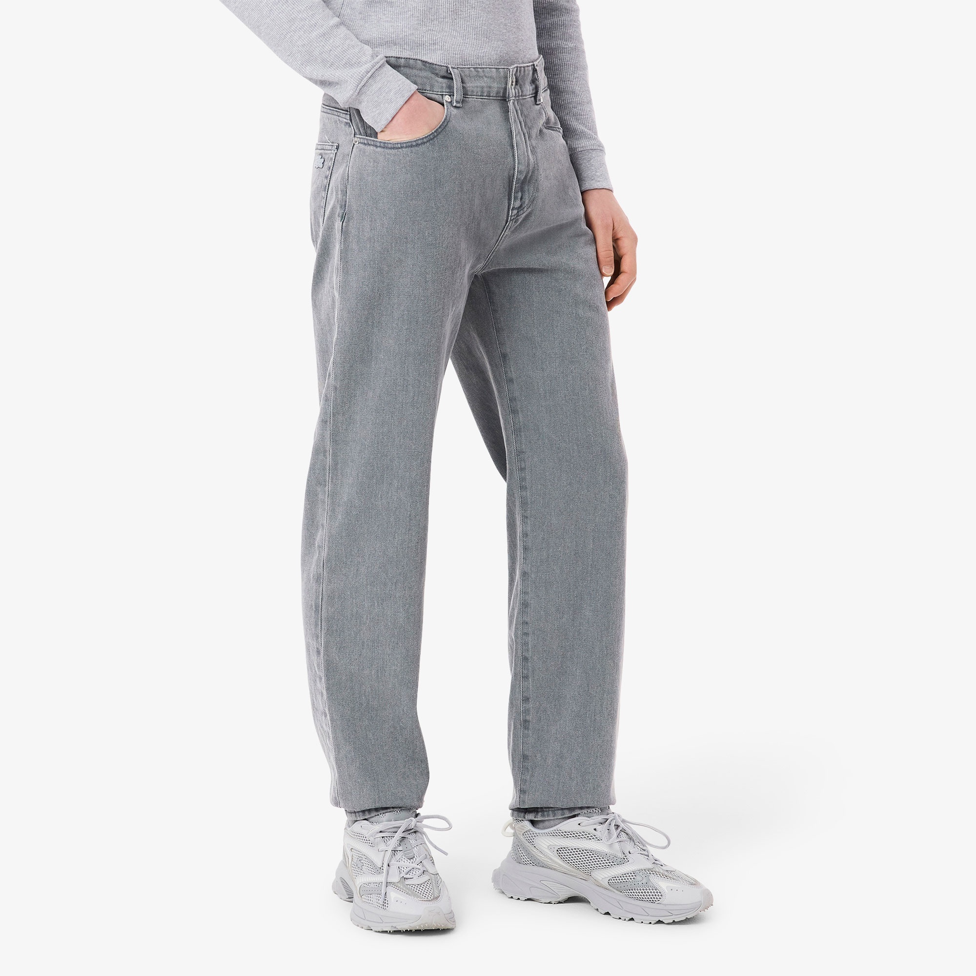 Lacoste Erkek Straight Fit Gri Jean Pantolon