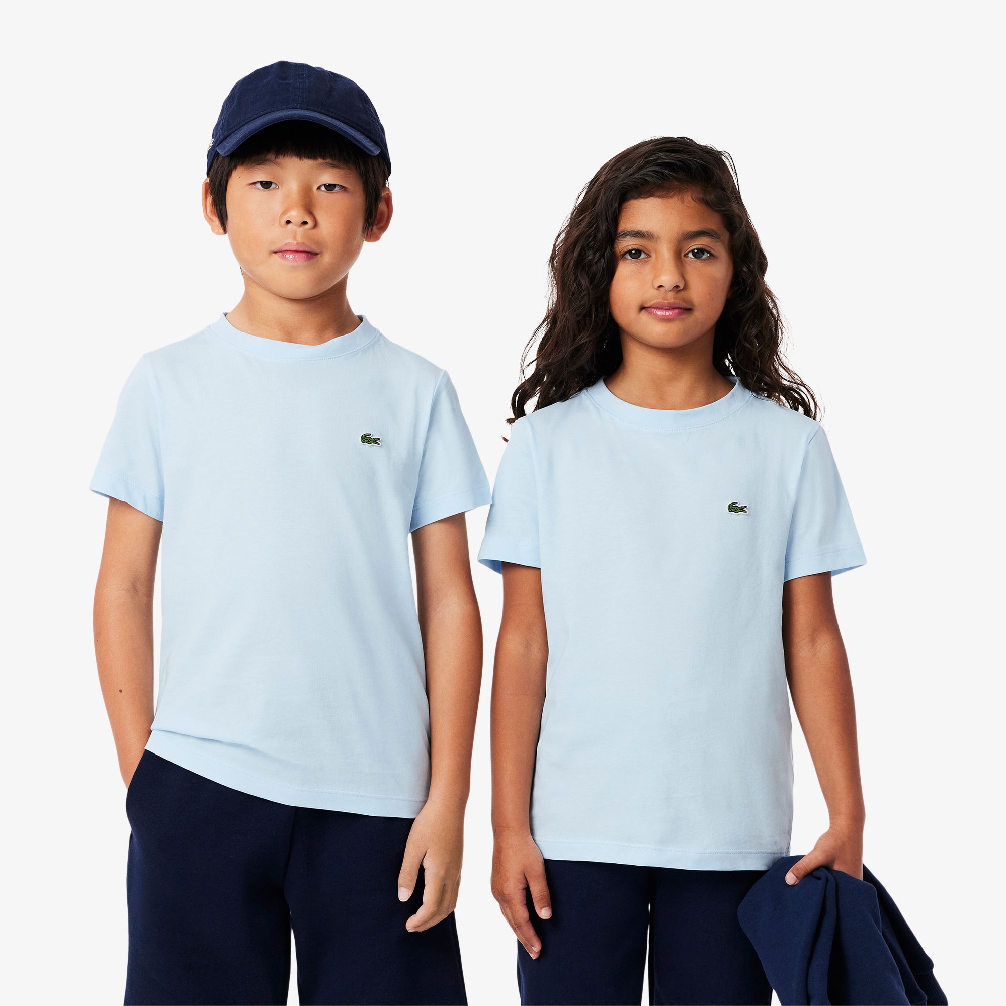 Lacoste Çocuk Bisiklet Yaka Açık Mavi T-Shirt