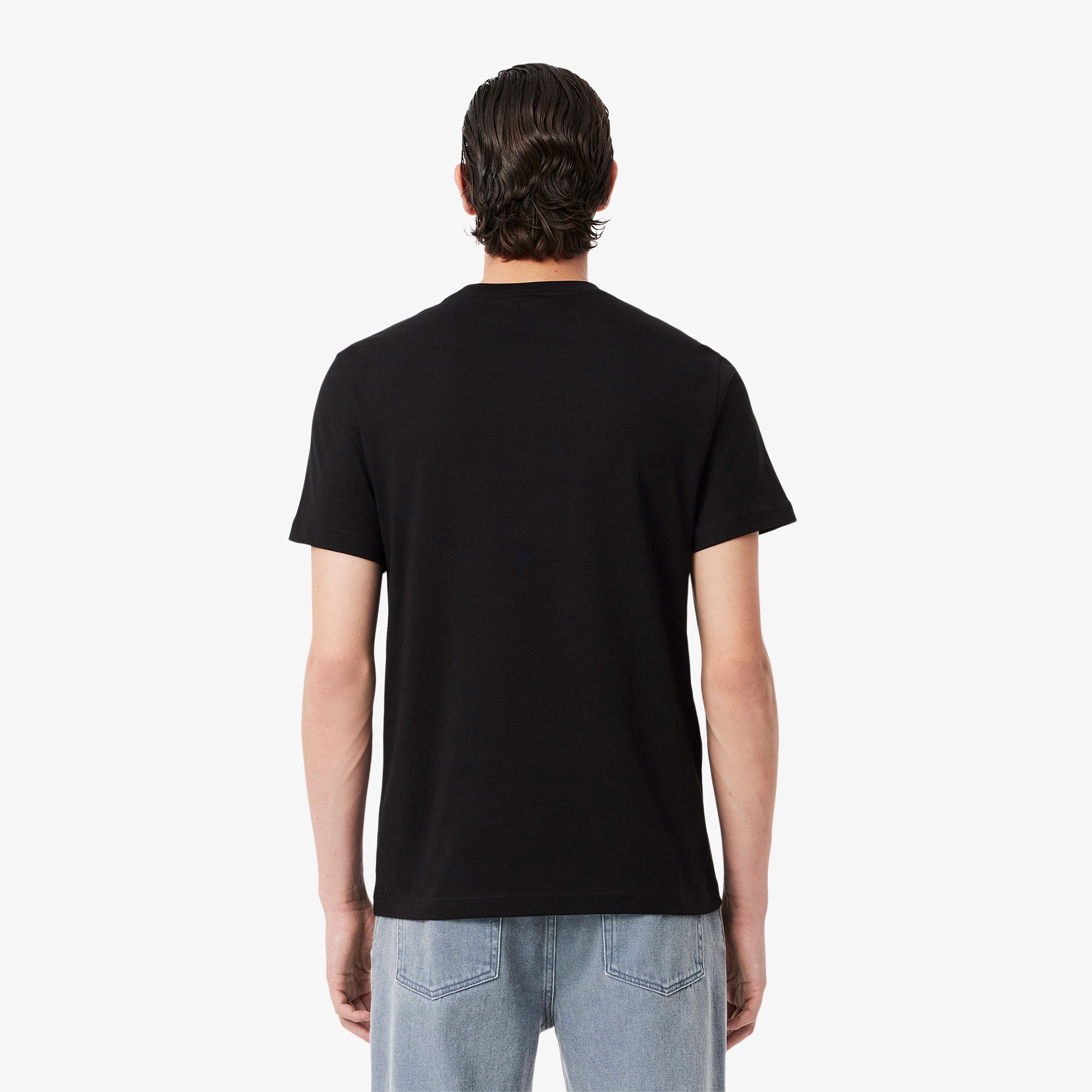 Lacoste Erkek Regular Fit Bisiklet Yaka Baskılı Siyah T-Shirt