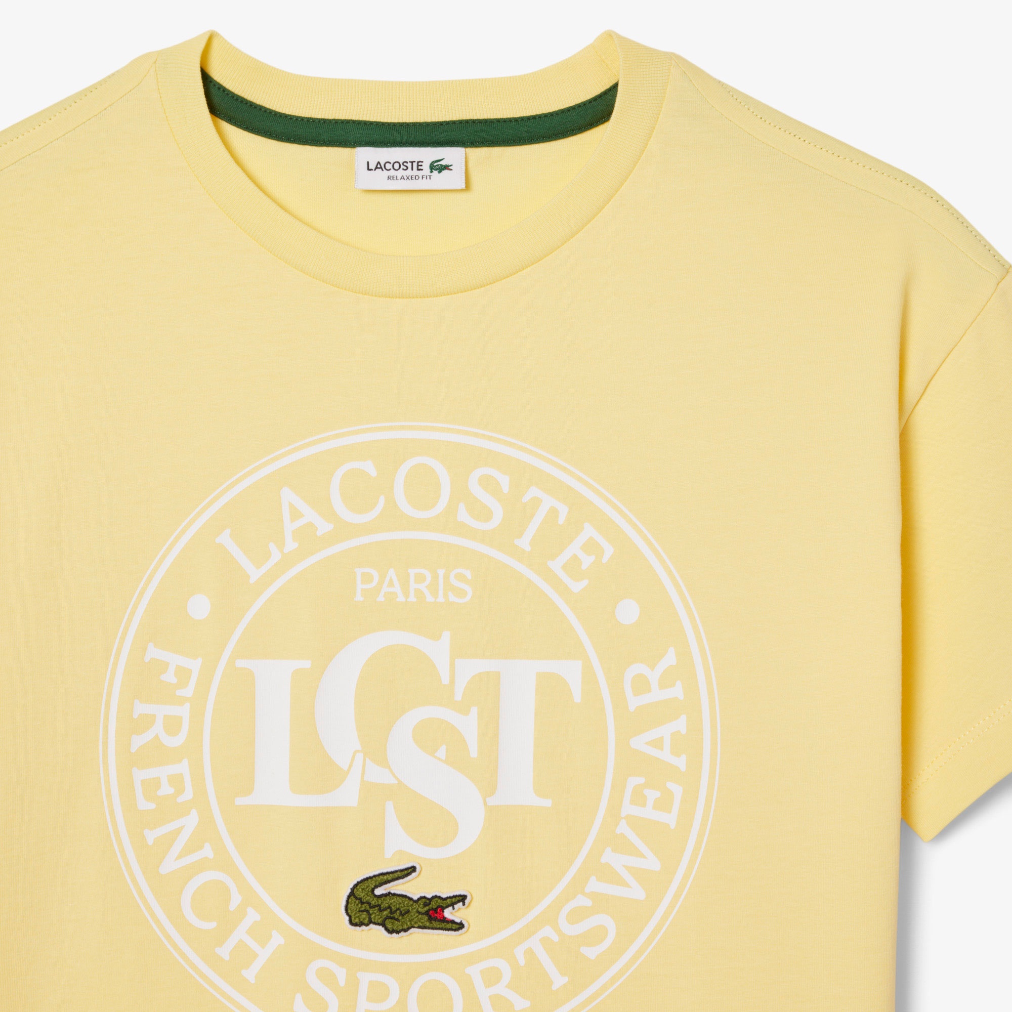 Lacoste Çocuk Bisiklet Yaka Baskılı Sarı T-Shirt