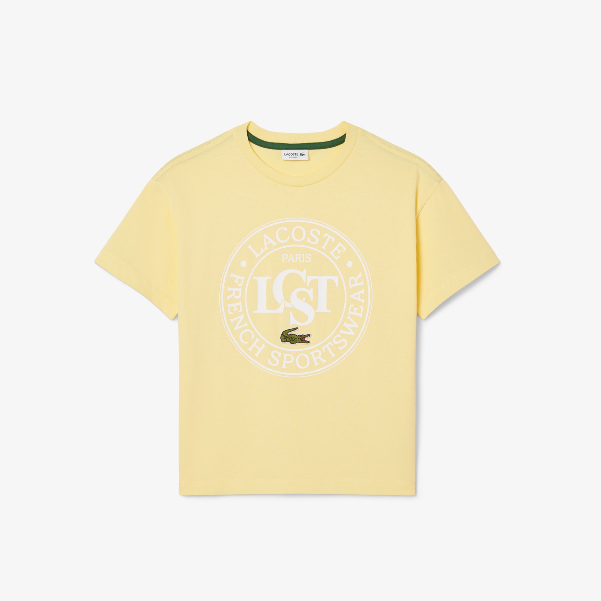 Lacoste Çocuk Bisiklet Yaka Baskılı Sarı T-Shirt