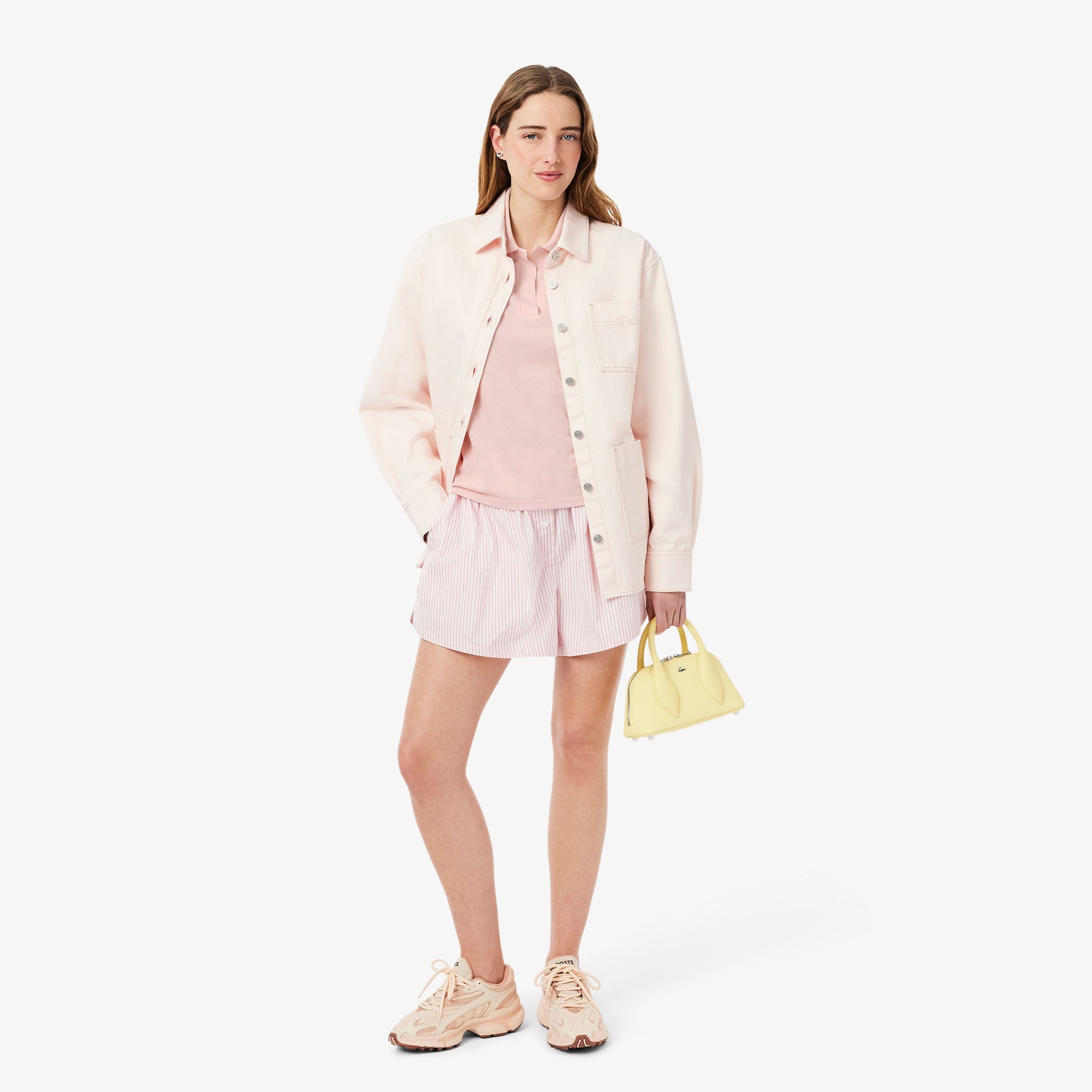 Lacoste Kadın Relaxed Fit Pembe Polo görsel 5