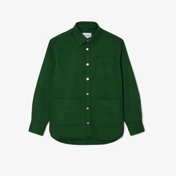 Lacoste Kadın Relaxed Fit Denim Yeşil Ceket Yeşil