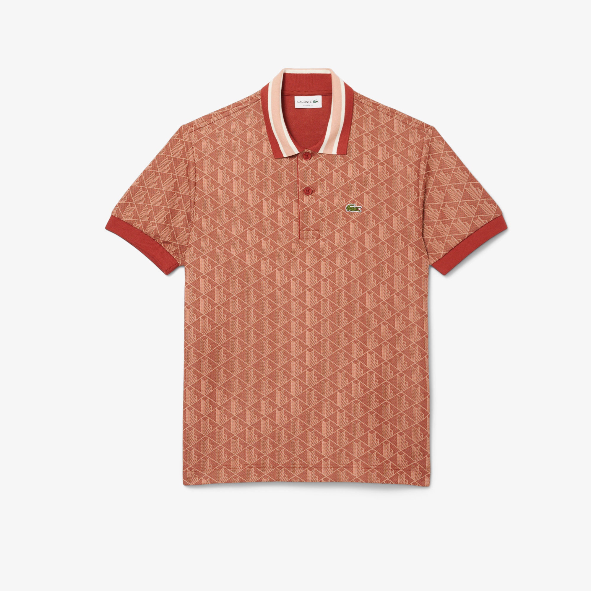 Lacoste Erkek Classic Fit Monogram Kırmızı Polo