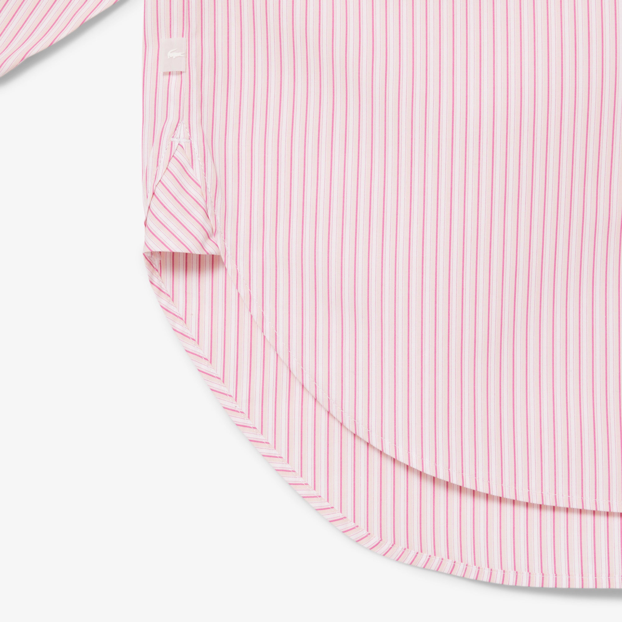 Lacoste Kadın Oversize Fit Çizgili Pembe Gömlek