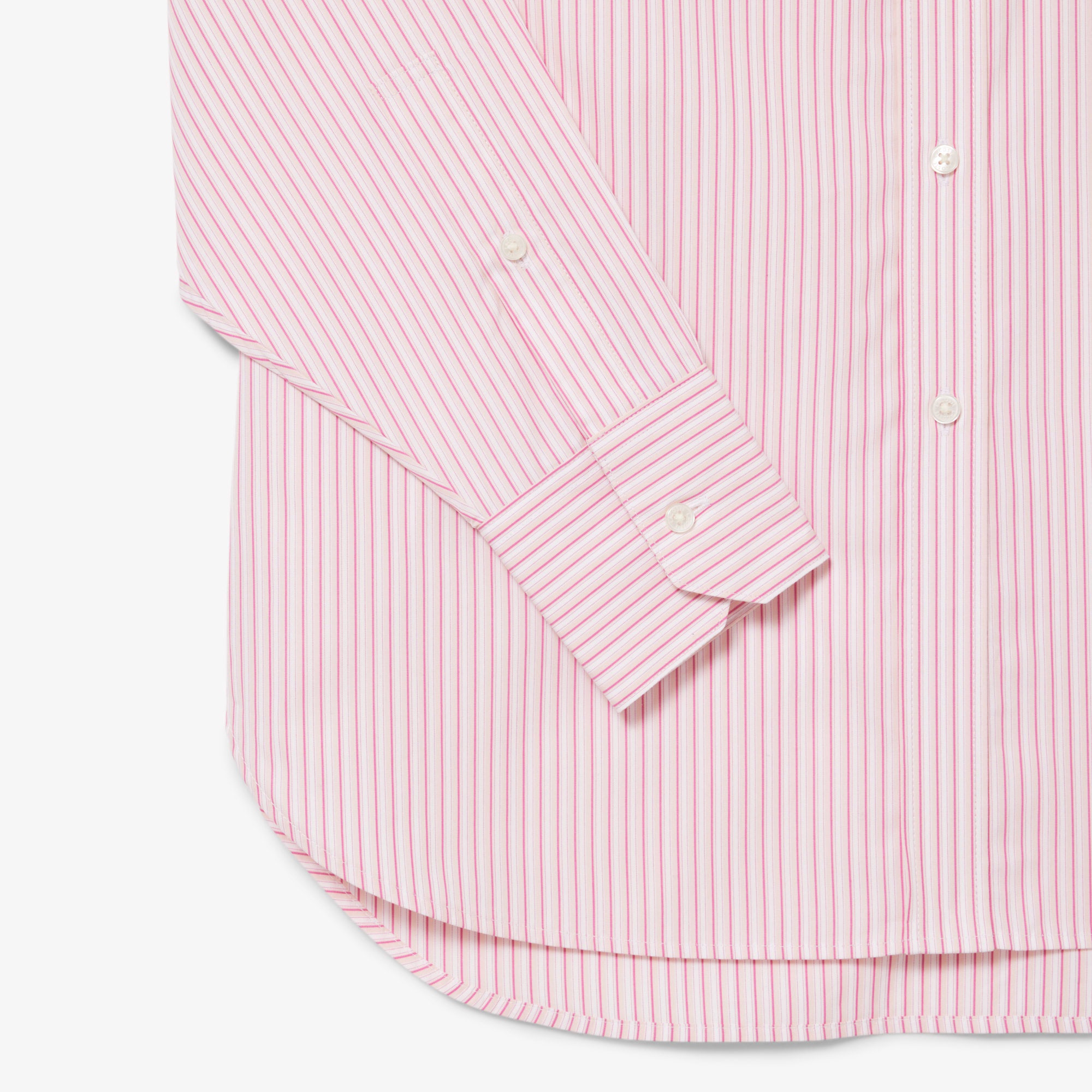 Lacoste Kadın Oversize Fit Çizgili Pembe Gömlek