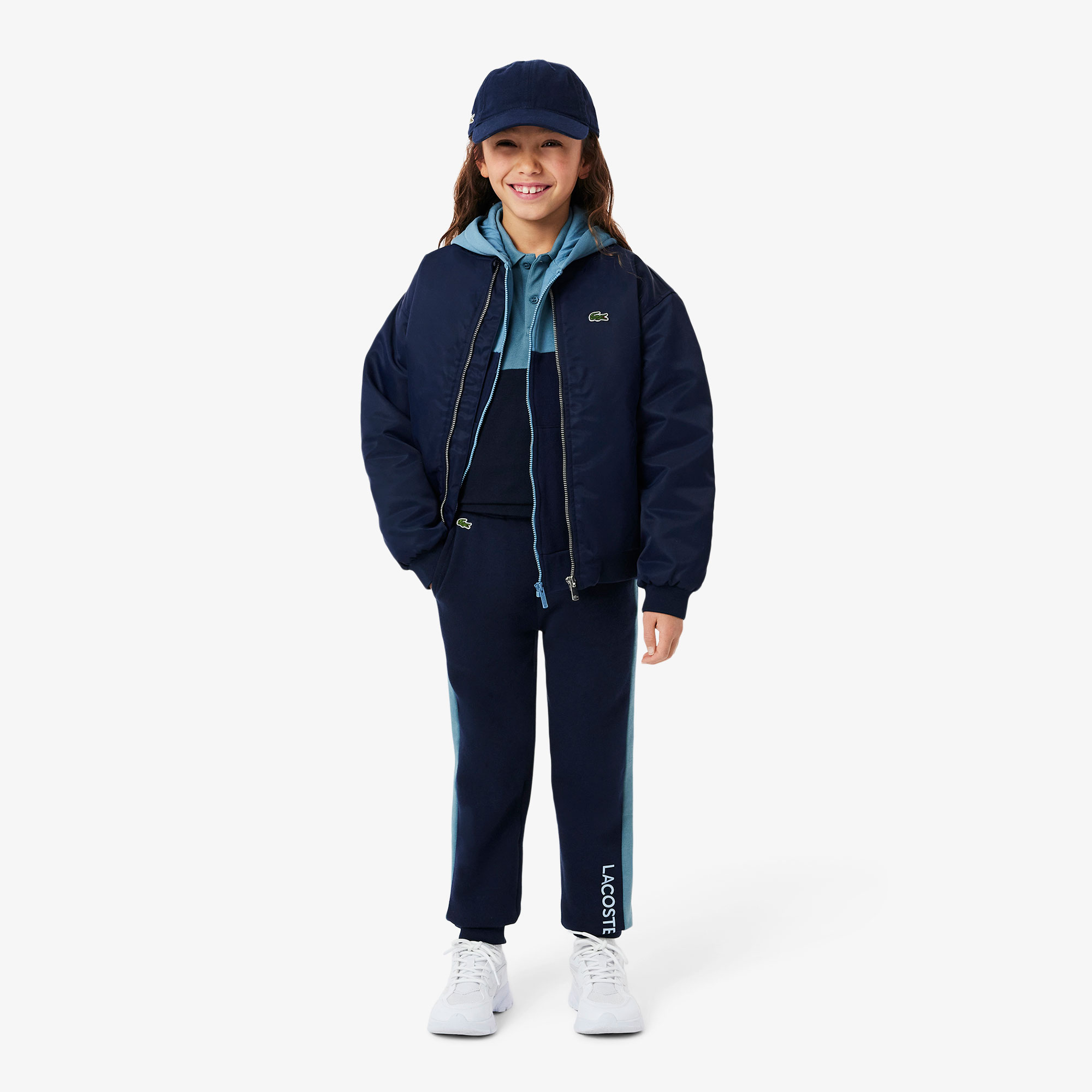 Lacoste Çocuk Renk Bloklu Lacivert Polo görsel 6