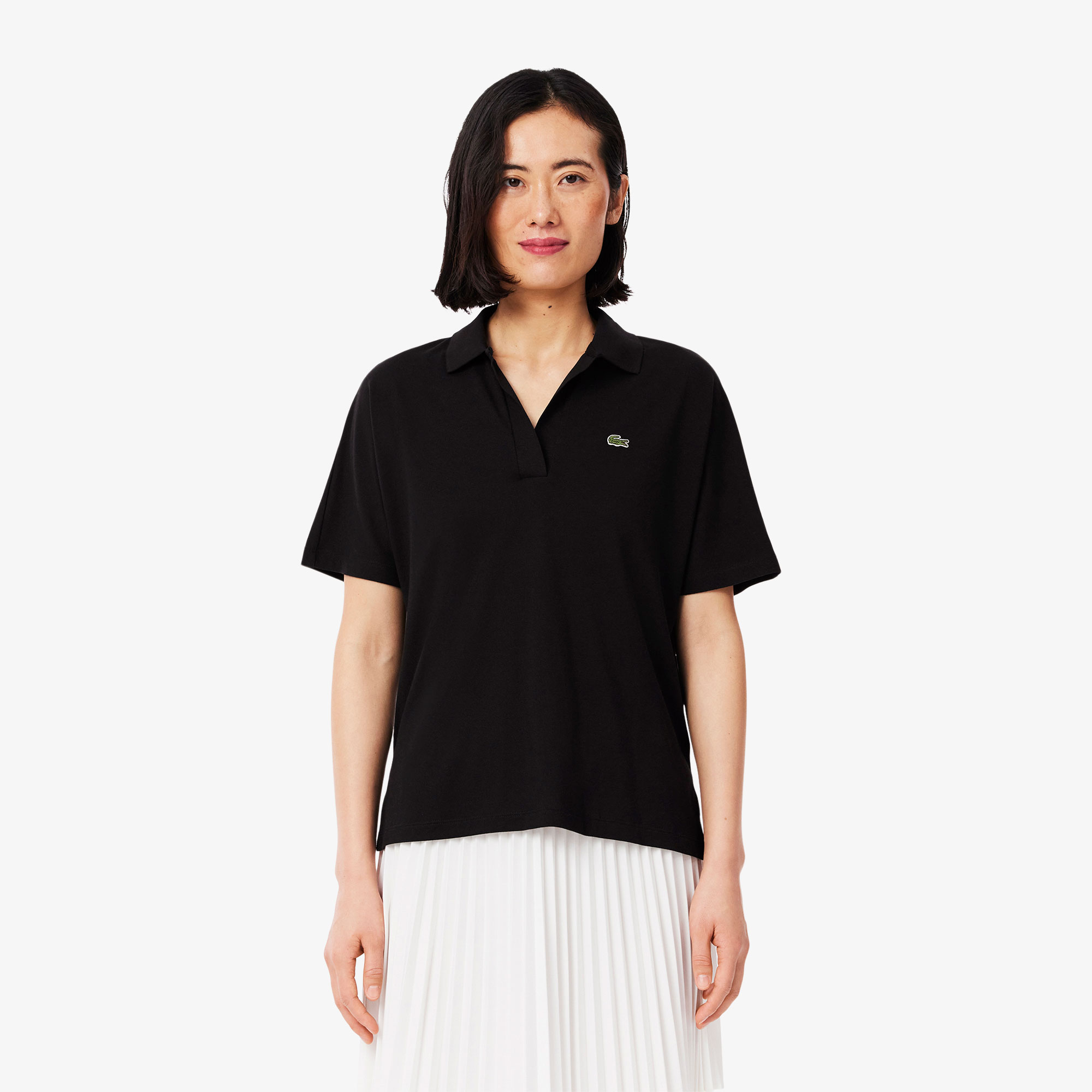 Kadın Relaxed Fit Polo Yaka Siyah Polo PF1123.031 | Lacoste