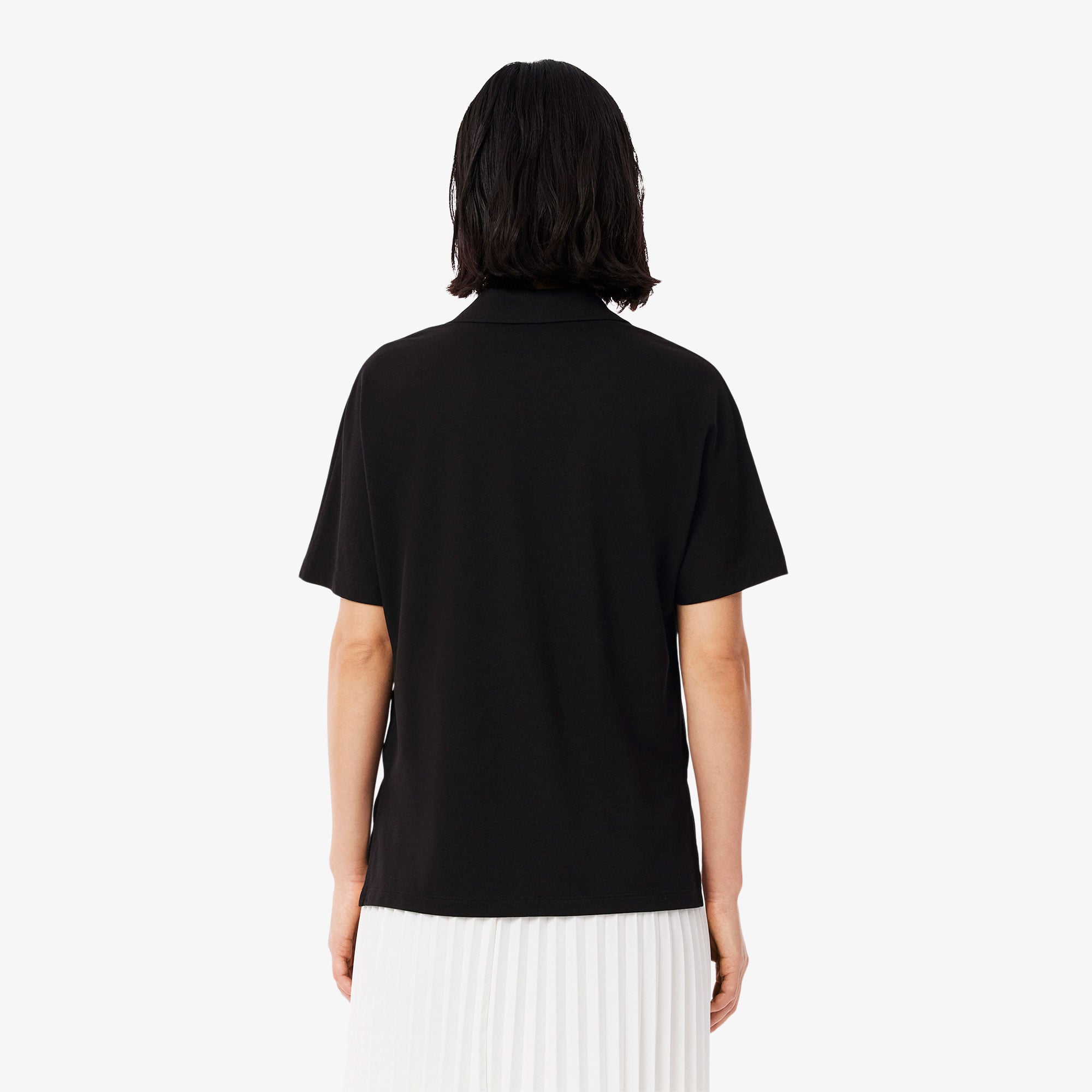 Lacoste Kadın Relaxed Fit Siyah Polo görsel 3