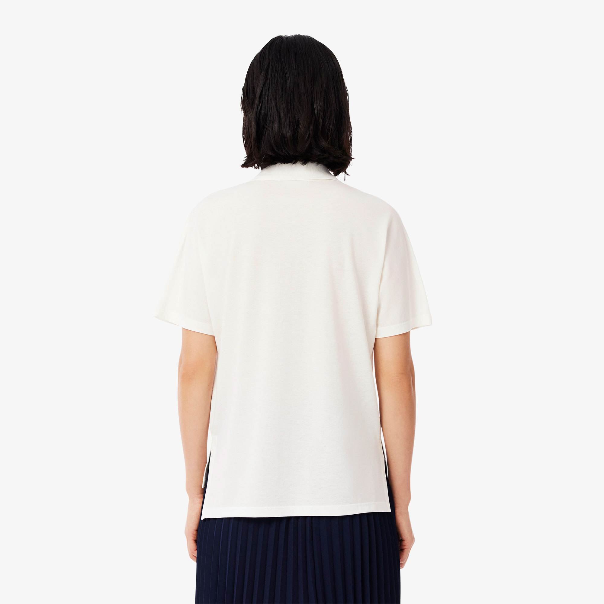 Lacoste Kadın Relaxed Fit Krem Polo görsel 3