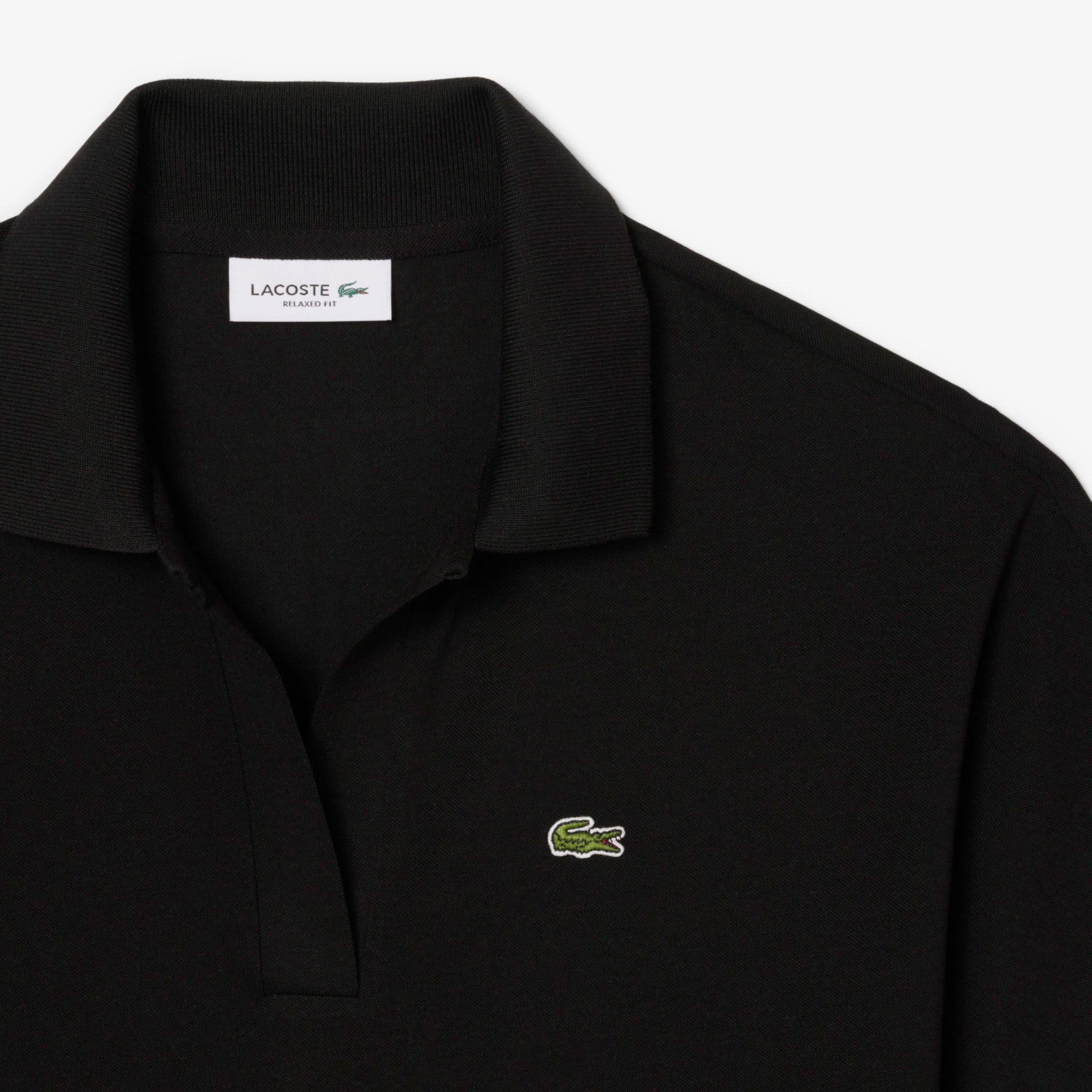 Lacoste Kadın Relaxed Fit Siyah Polo görsel 6
