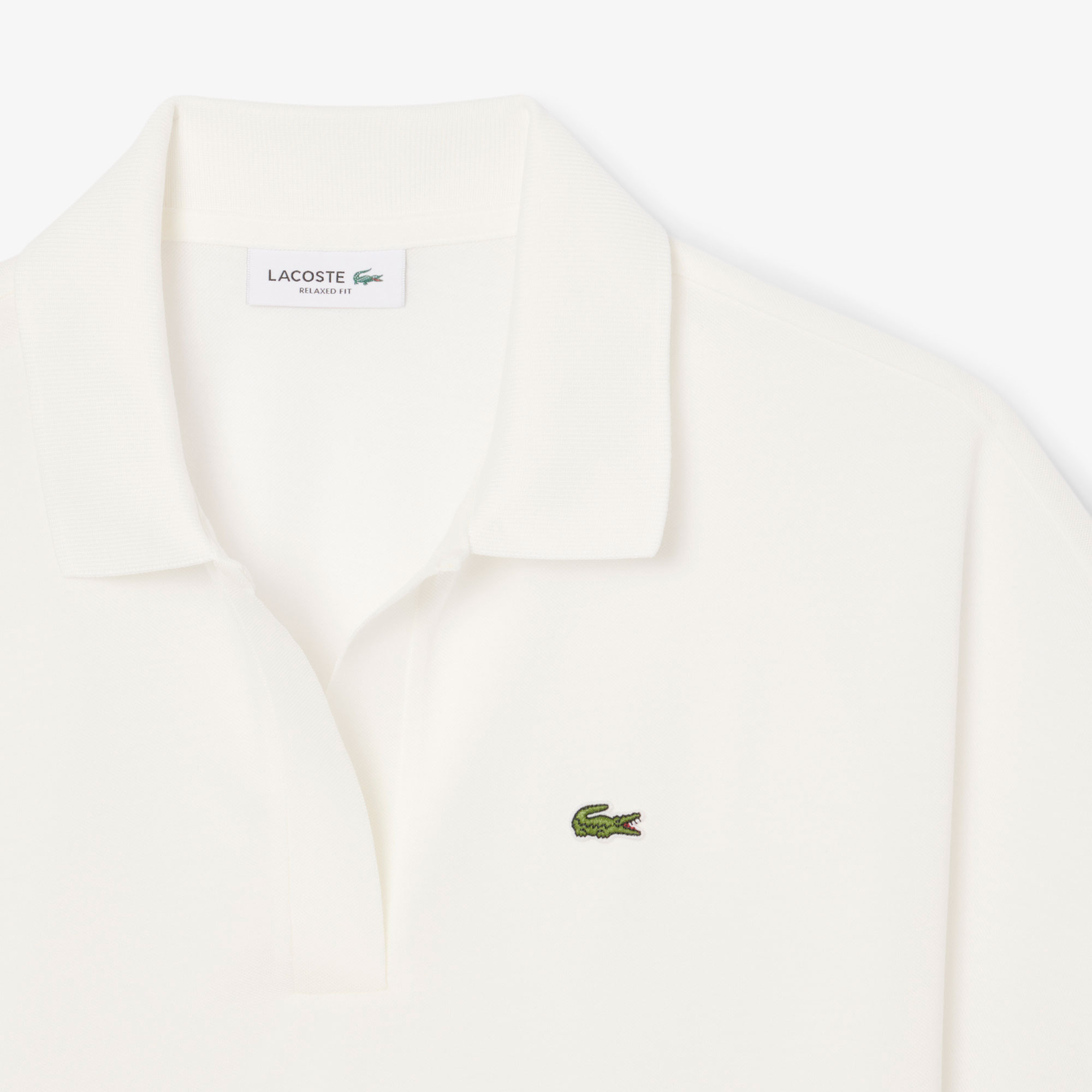 Lacoste Kadın Relaxed Fit Krem Polo görsel 6