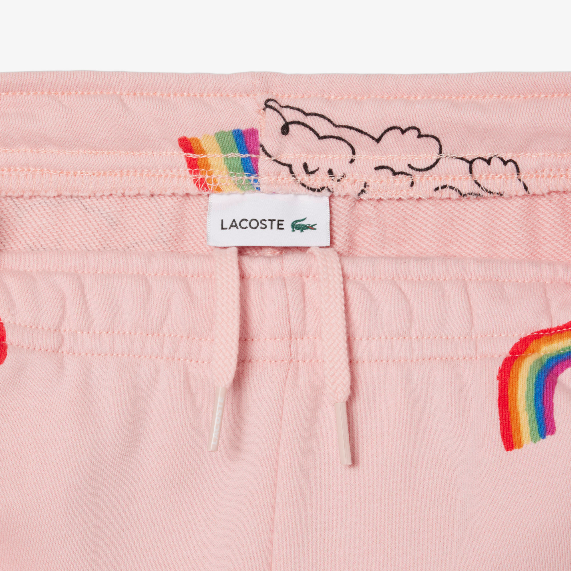 Lacoste Çocuk Desenli Pembe Şort görsel 7