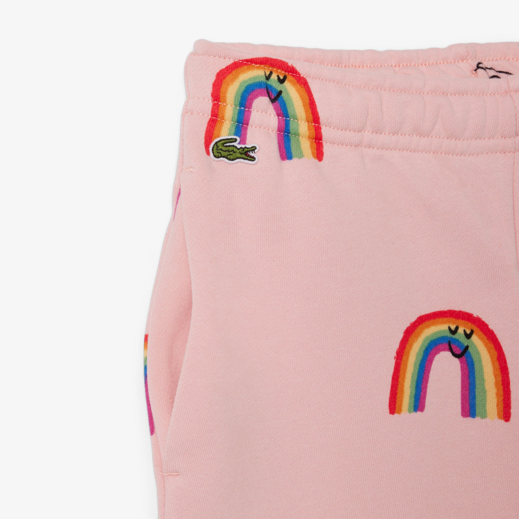 Lacoste Çocuk Desenli Pembe Şort görsel 6