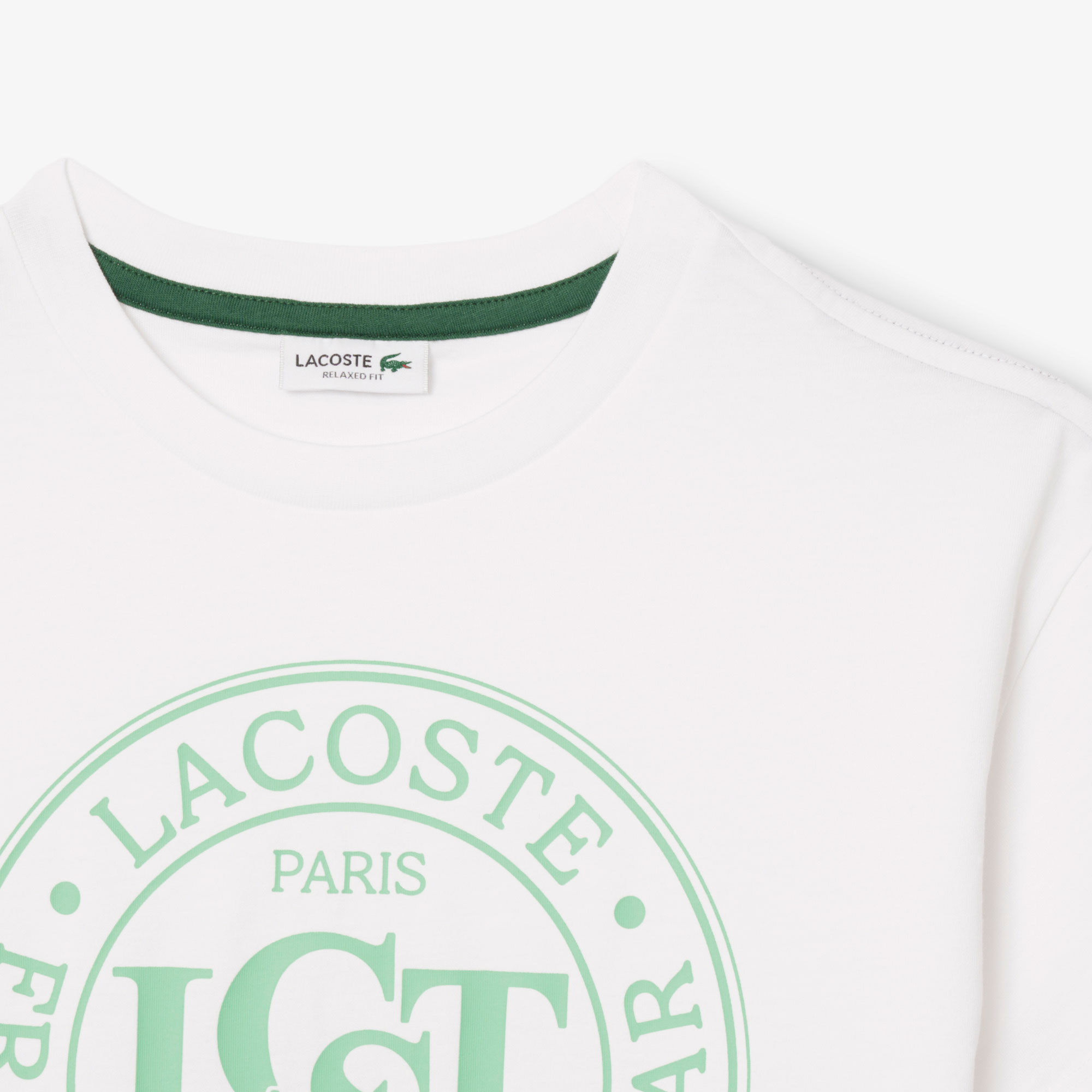 Lacoste Çocuk Bisiklet Yaka Baskılı Beyaz T-Shirt görsel 3