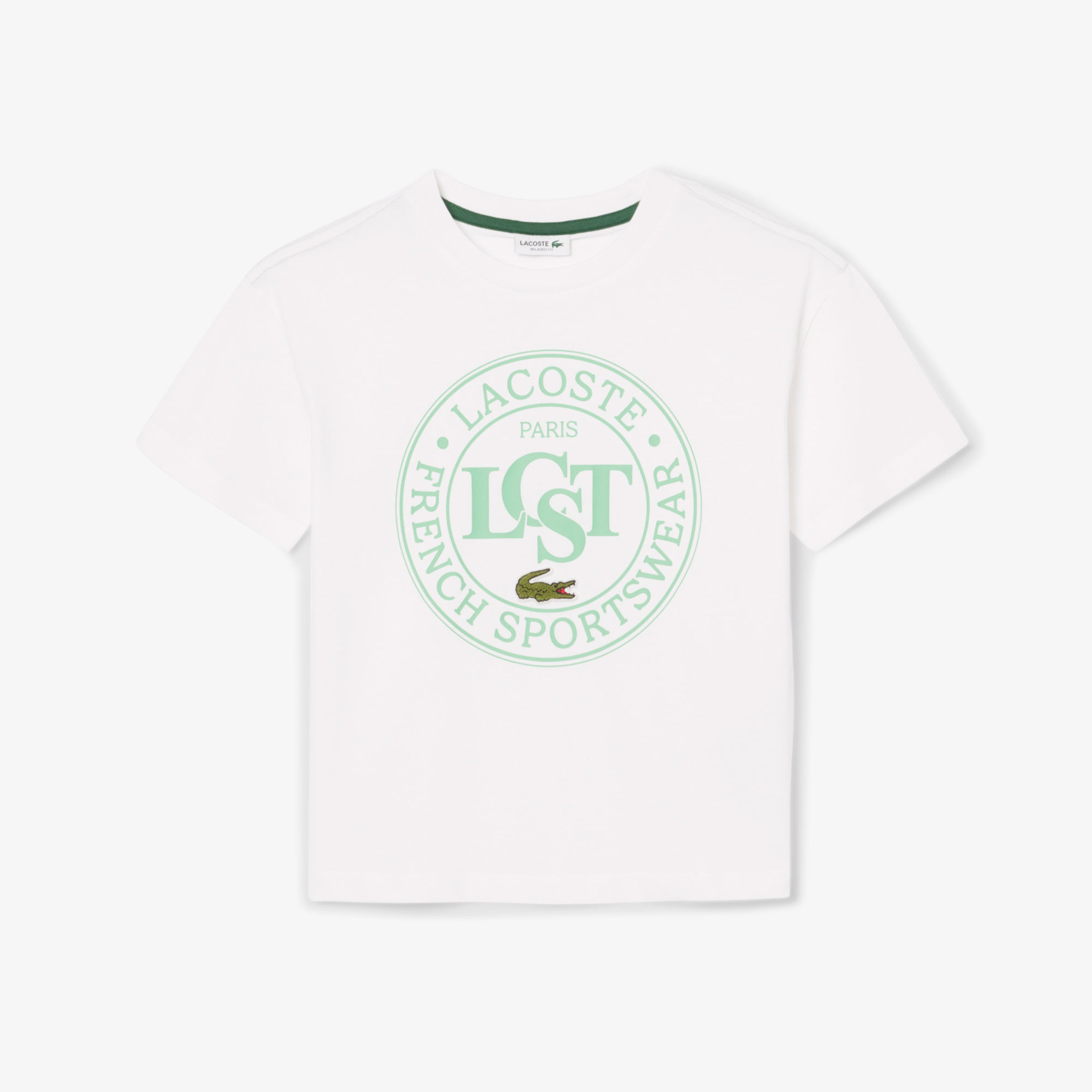 Çocuk Bisiklet Yaka Baskılı Beyaz T-Shirt