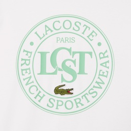 Lacoste Çocuk Bisiklet Yaka Baskılı Beyaz T-Shirt Beyaz
