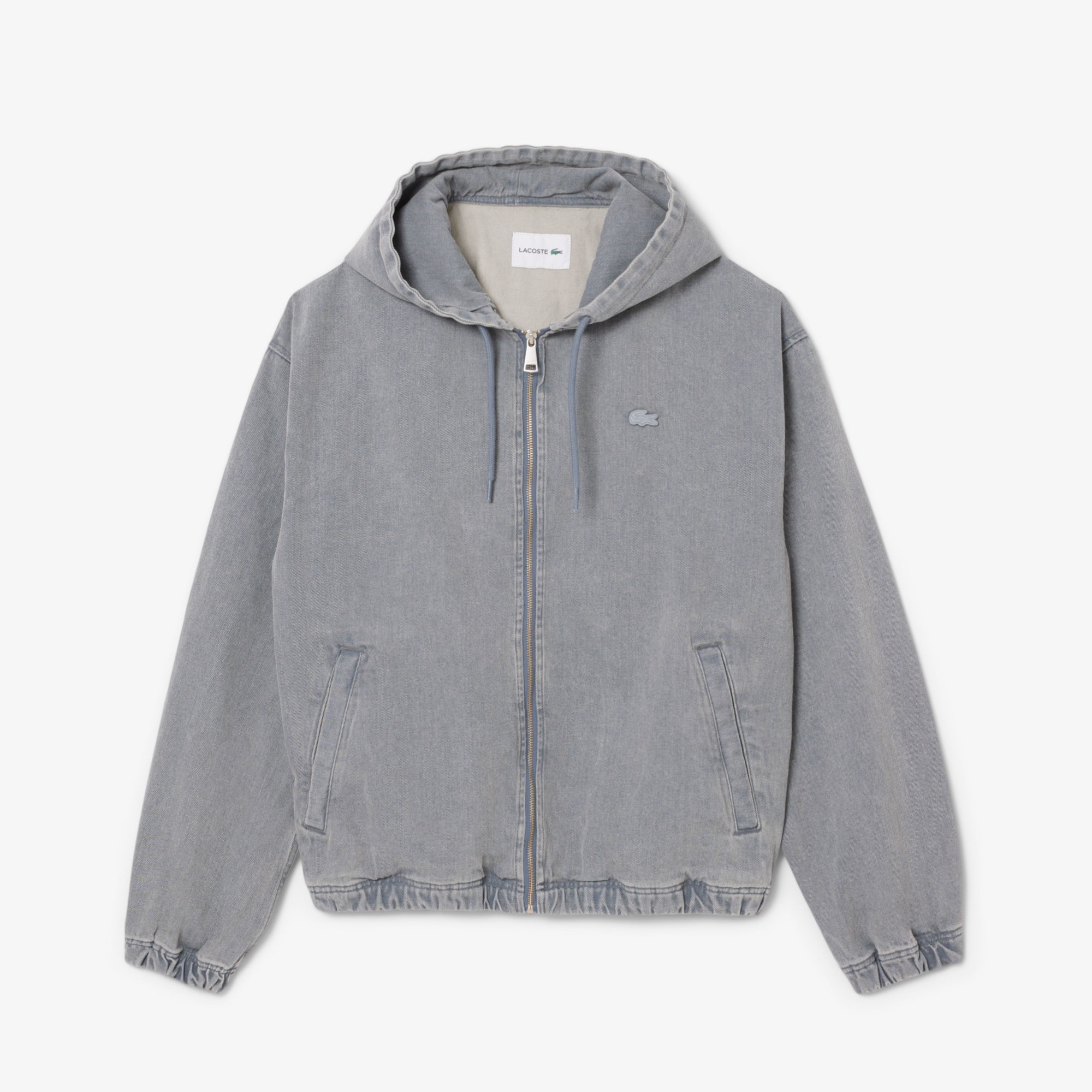 Lacoste Erkek Kapüşonlu Denim Gri Ceket