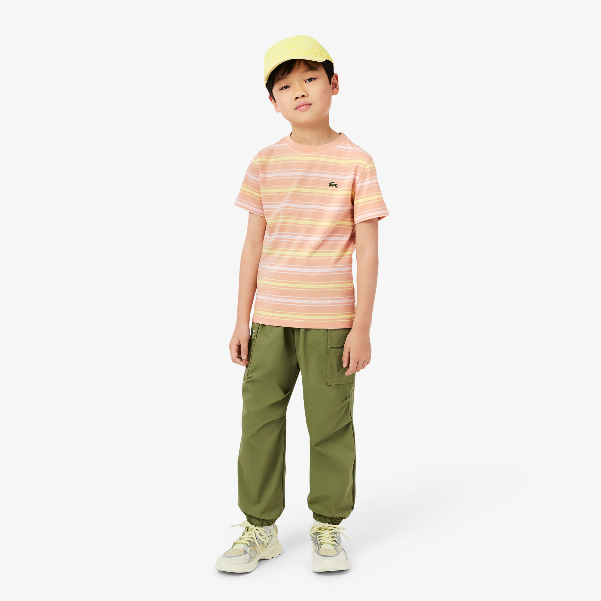 Lacoste Çocuk Bisiklet Yaka Çizgili Kahverengi T-Shirt görsel 6