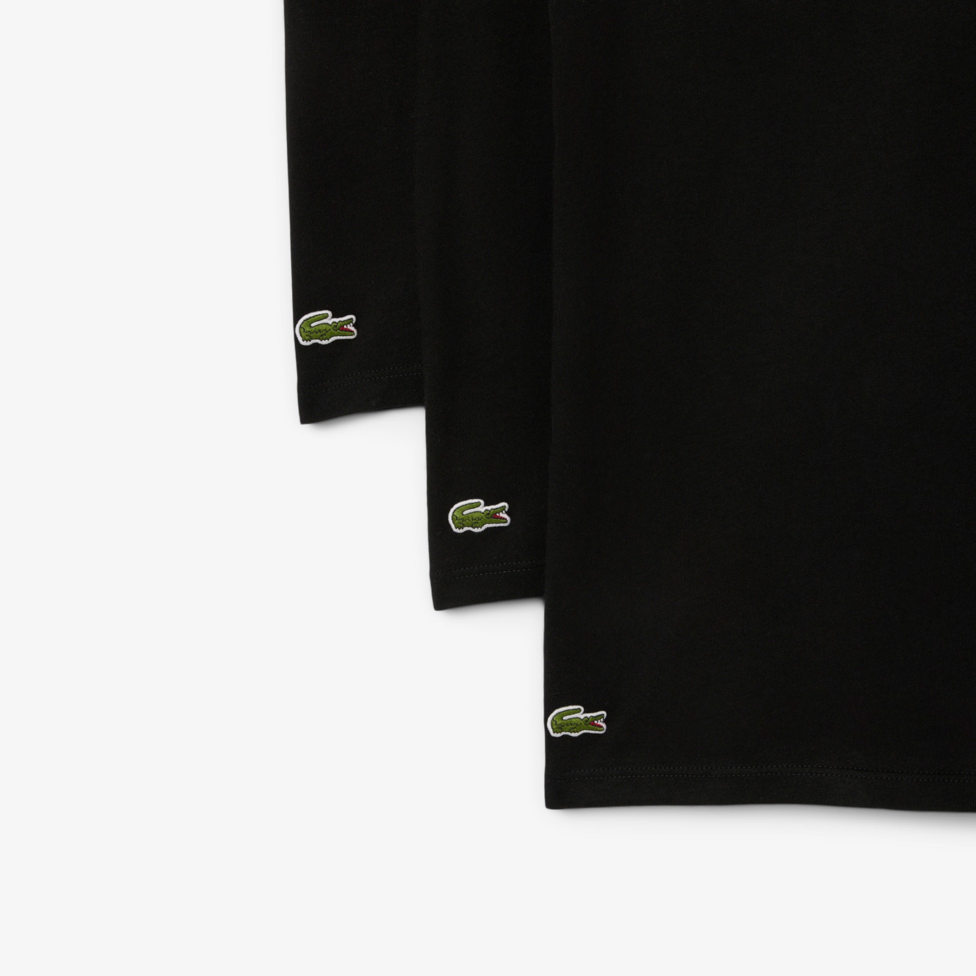 Lacoste Erkek Slim Fit Kısa Kollu V Yaka 3'lü Siyah Pijama Üstü