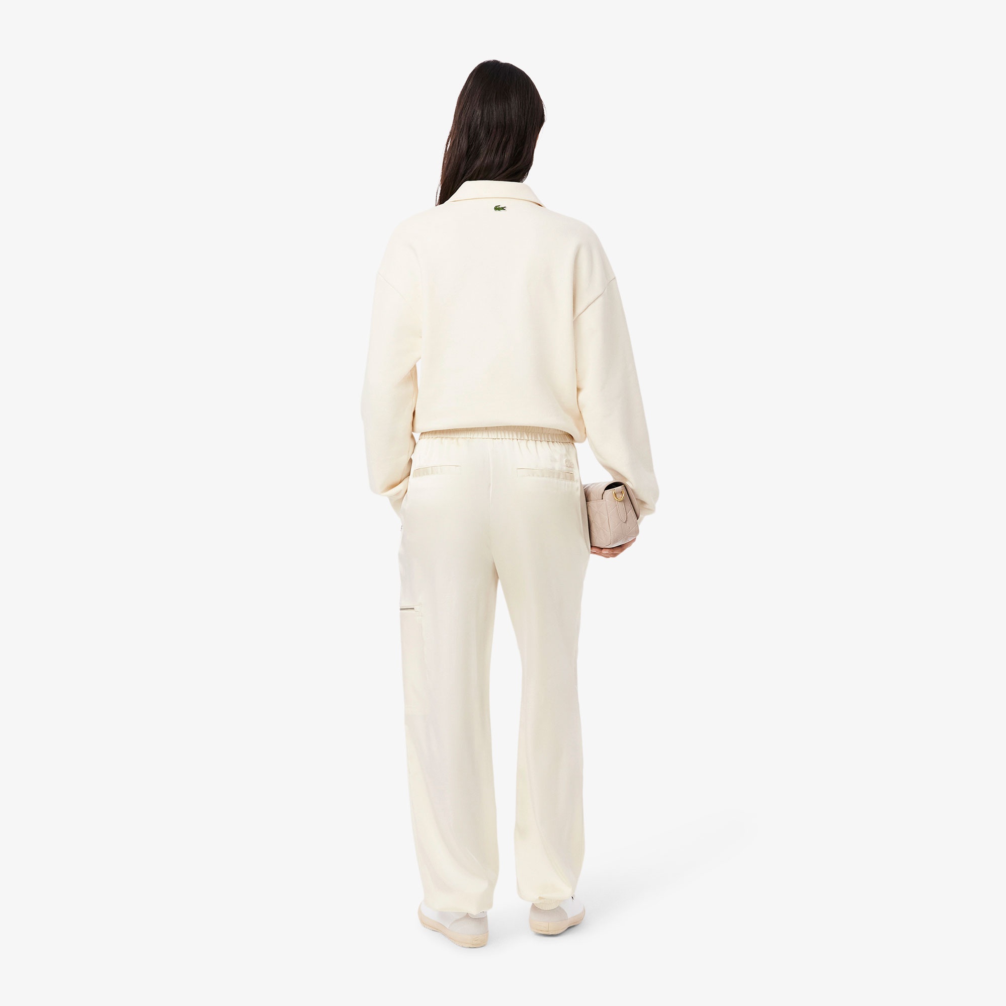 Lacoste Kadın Oversized Fit Krem Pantolon