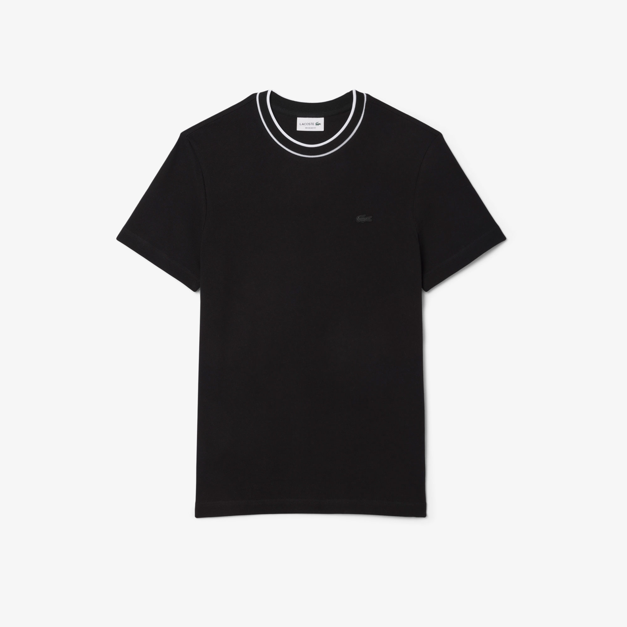 Lacoste Erkek Regular Fit Bisiklet Yaka Siyah T-Shirt görsel 4
