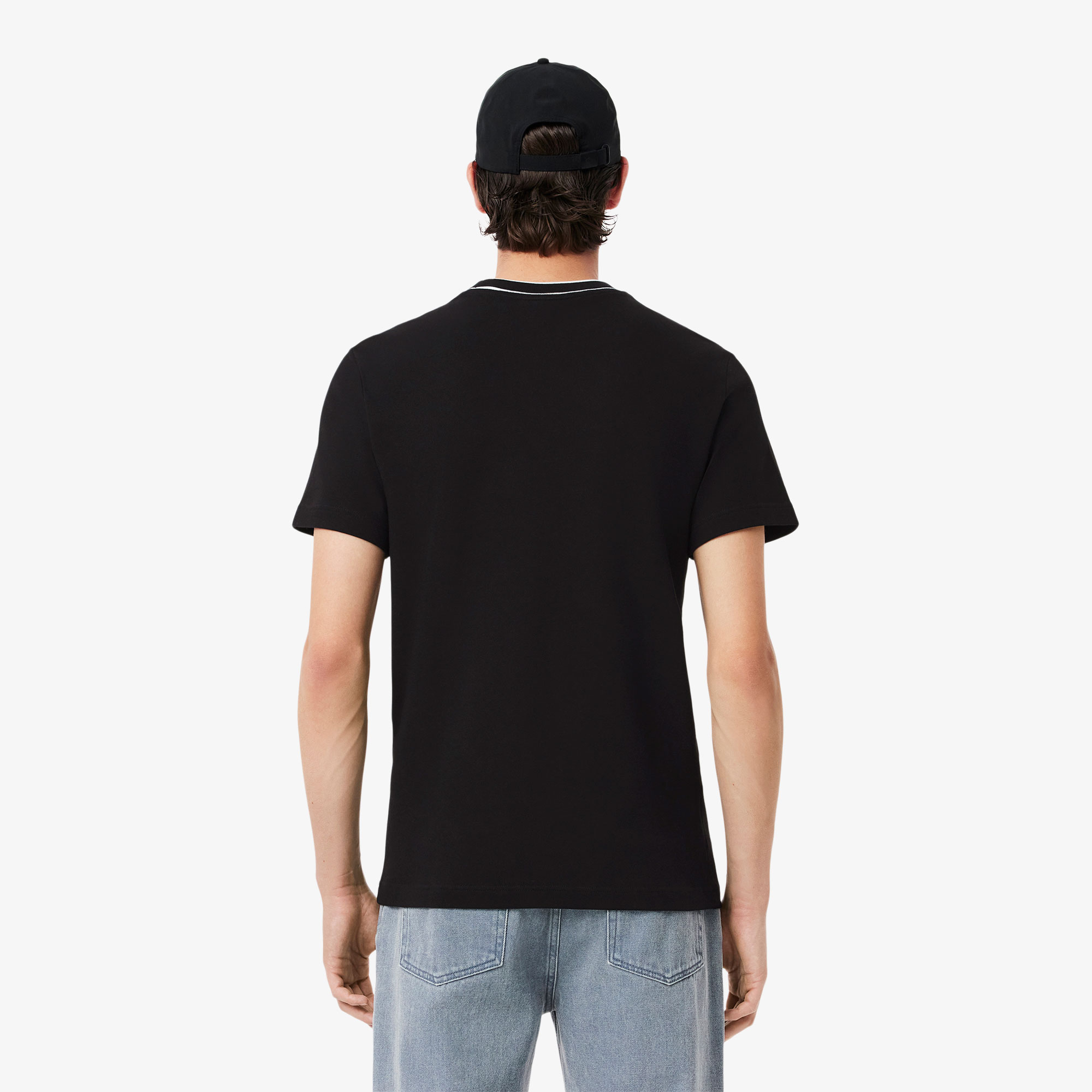 Lacoste Erkek Regular Fit Bisiklet Yaka Siyah T-Shirt görsel 3