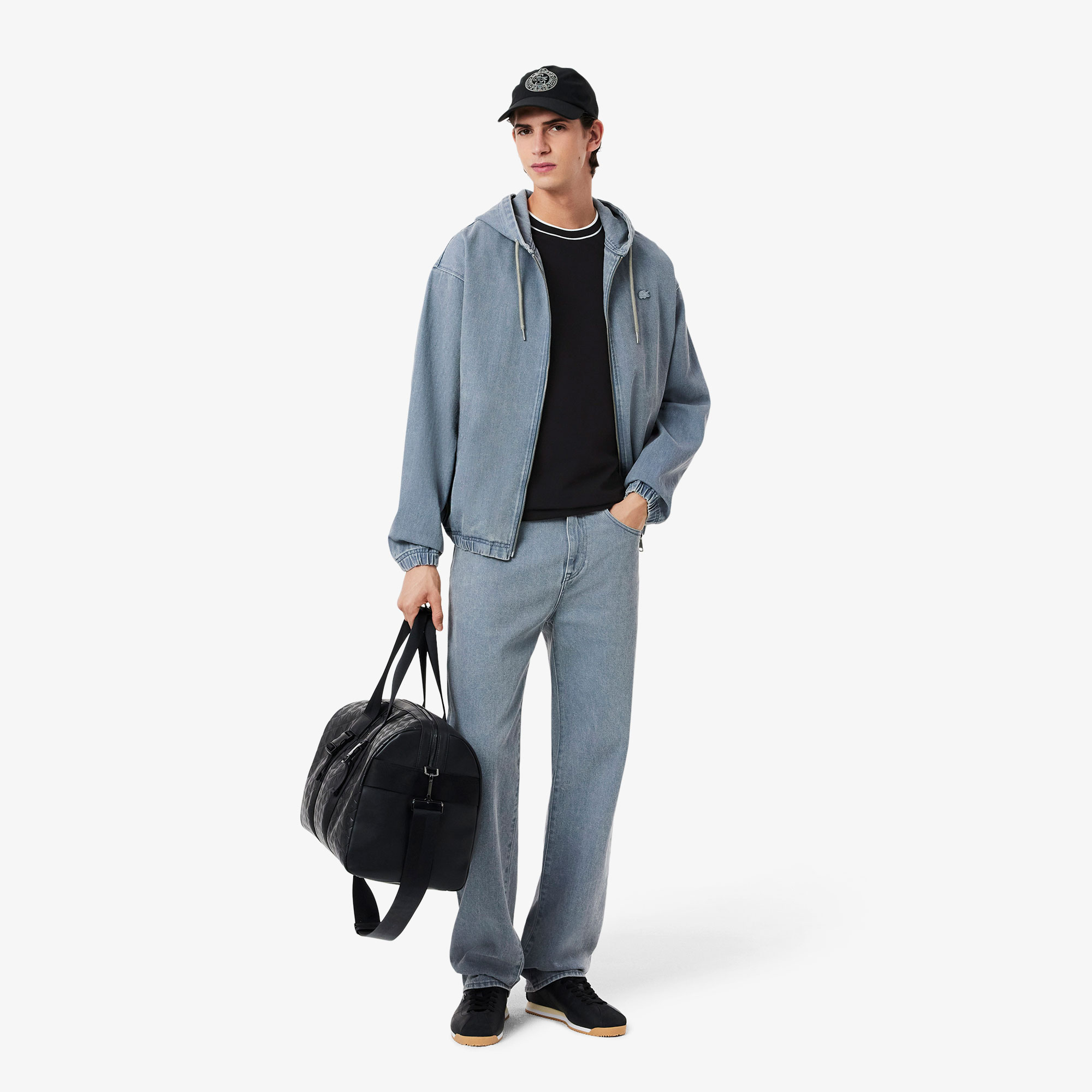 Lacoste Erkek Regular Fit Bisiklet Yaka Siyah T-Shirt görsel 5