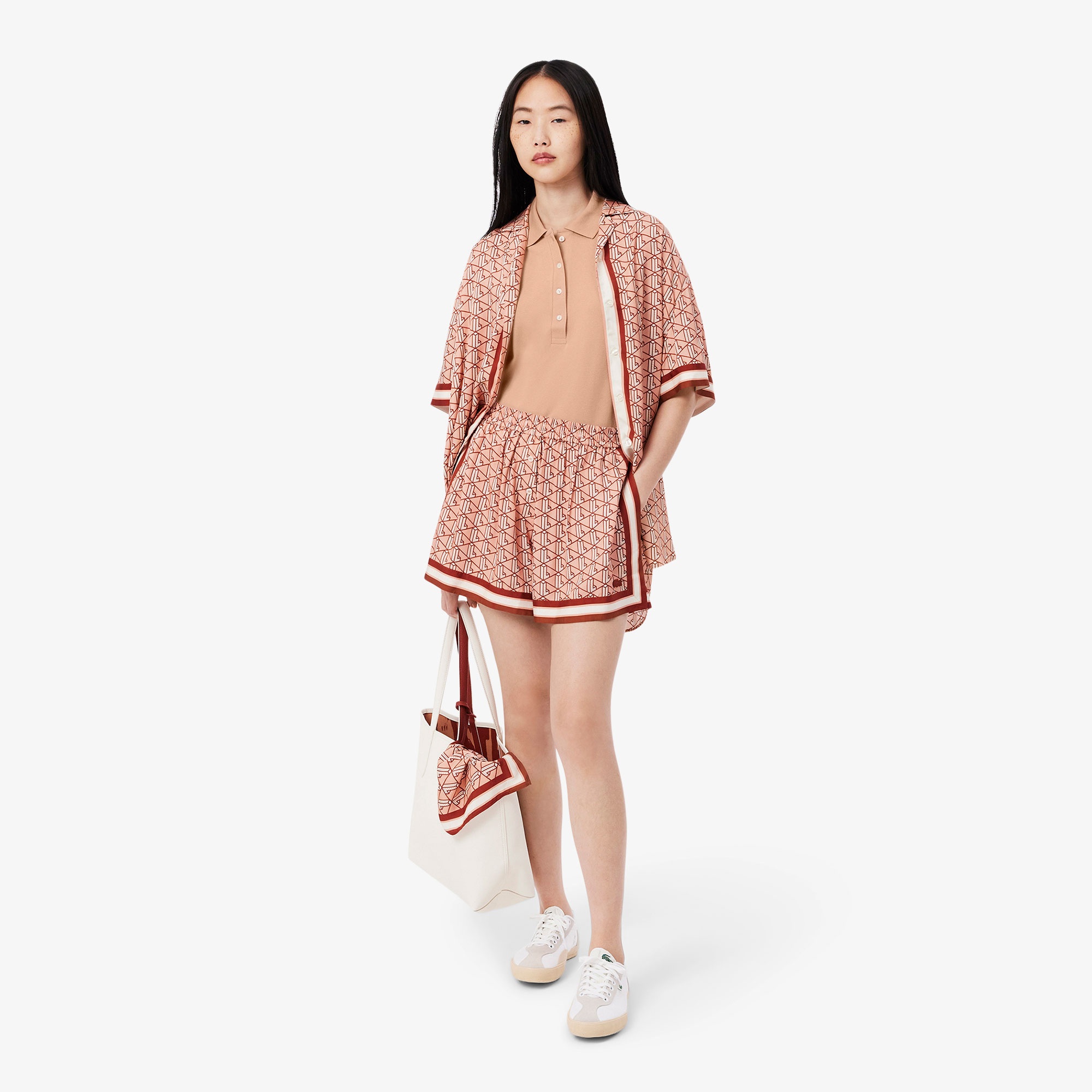 Lacoste L.12.D Kadın Slim Fit Kahverengi Polo