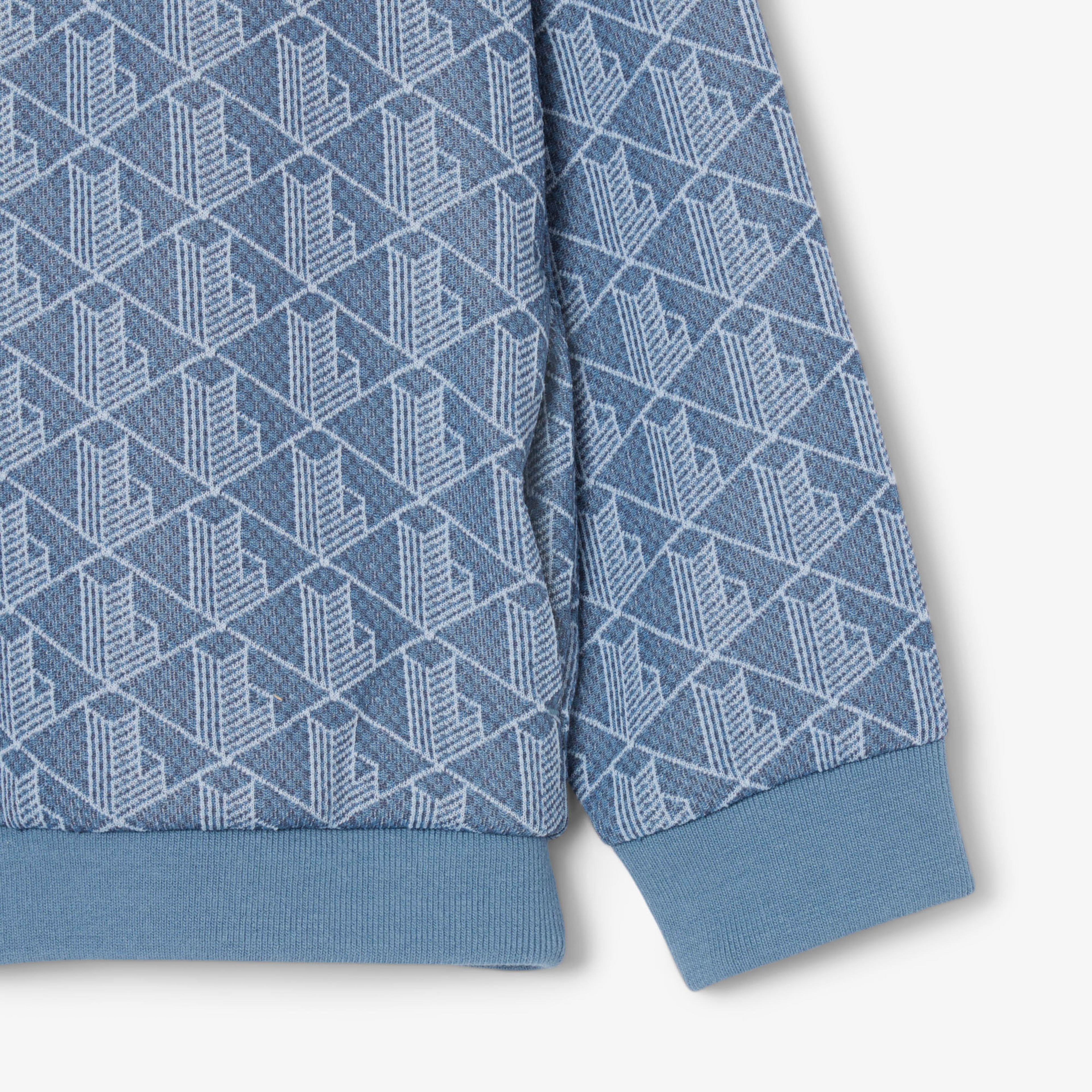 Çocuk Fermuarlı Monogram Mavi Sweatshirt Çocuk Fermuarlı Monogram Mavi Sweatshirt