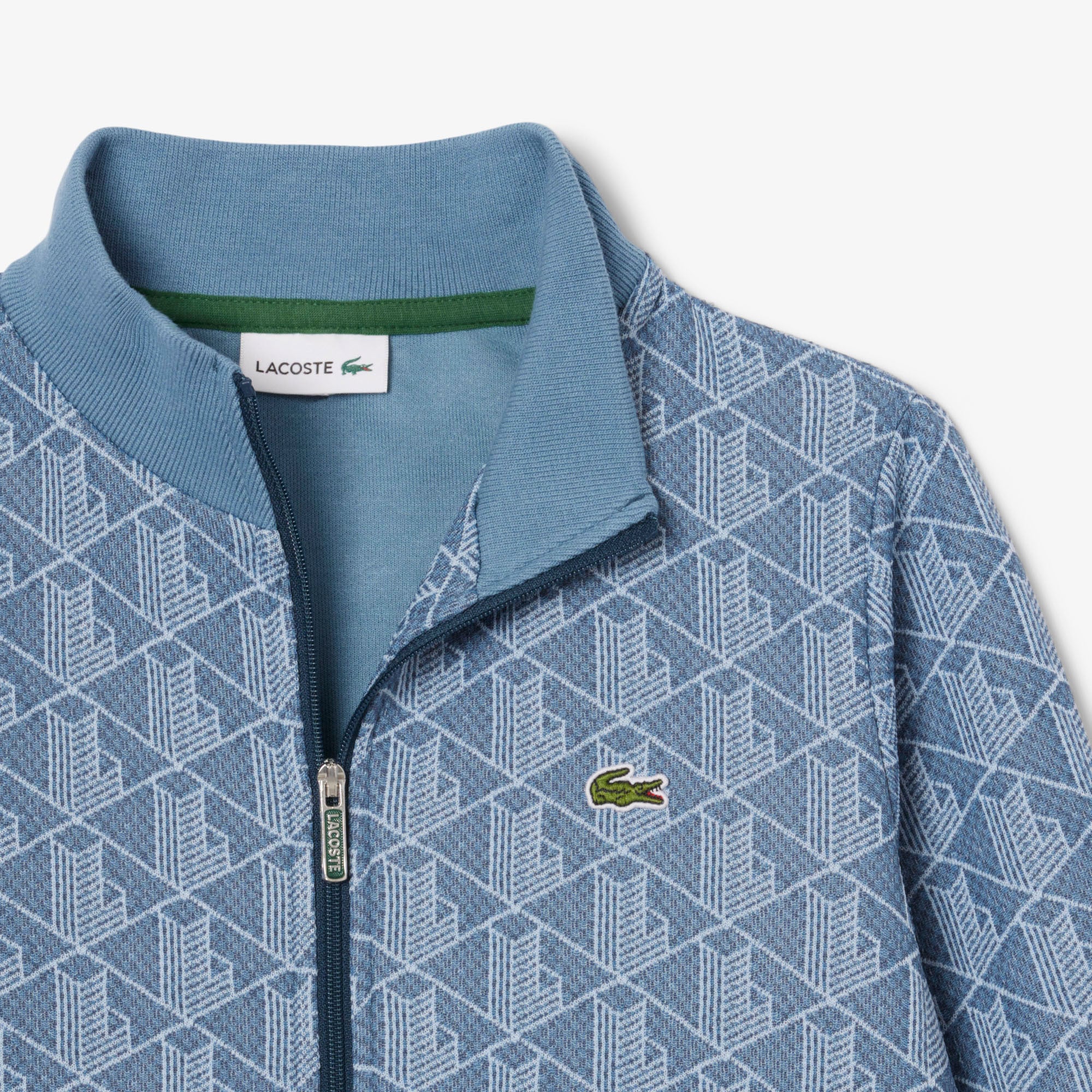 Lacoste Çocuk Fermuarlı Monogram Mavi Sweatshirt görsel 6