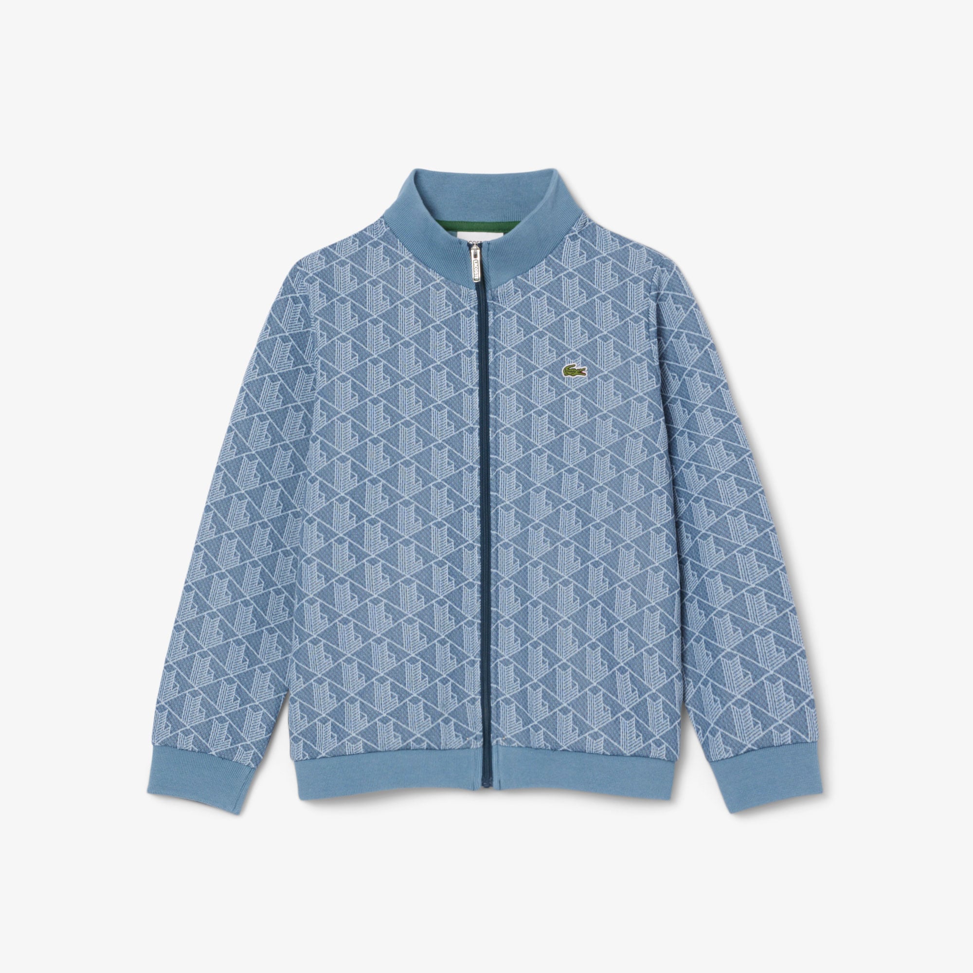 Lacoste Çocuk Fermuarlı Monogram Mavi Sweatshirt görsel 4