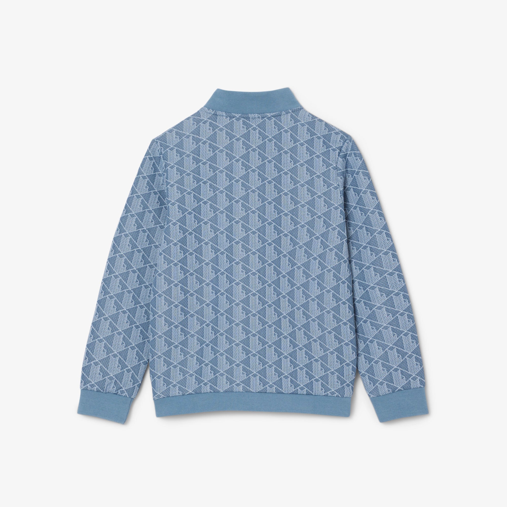 Lacoste Çocuk Fermuarlı Monogram Mavi Sweatshirt görsel 5