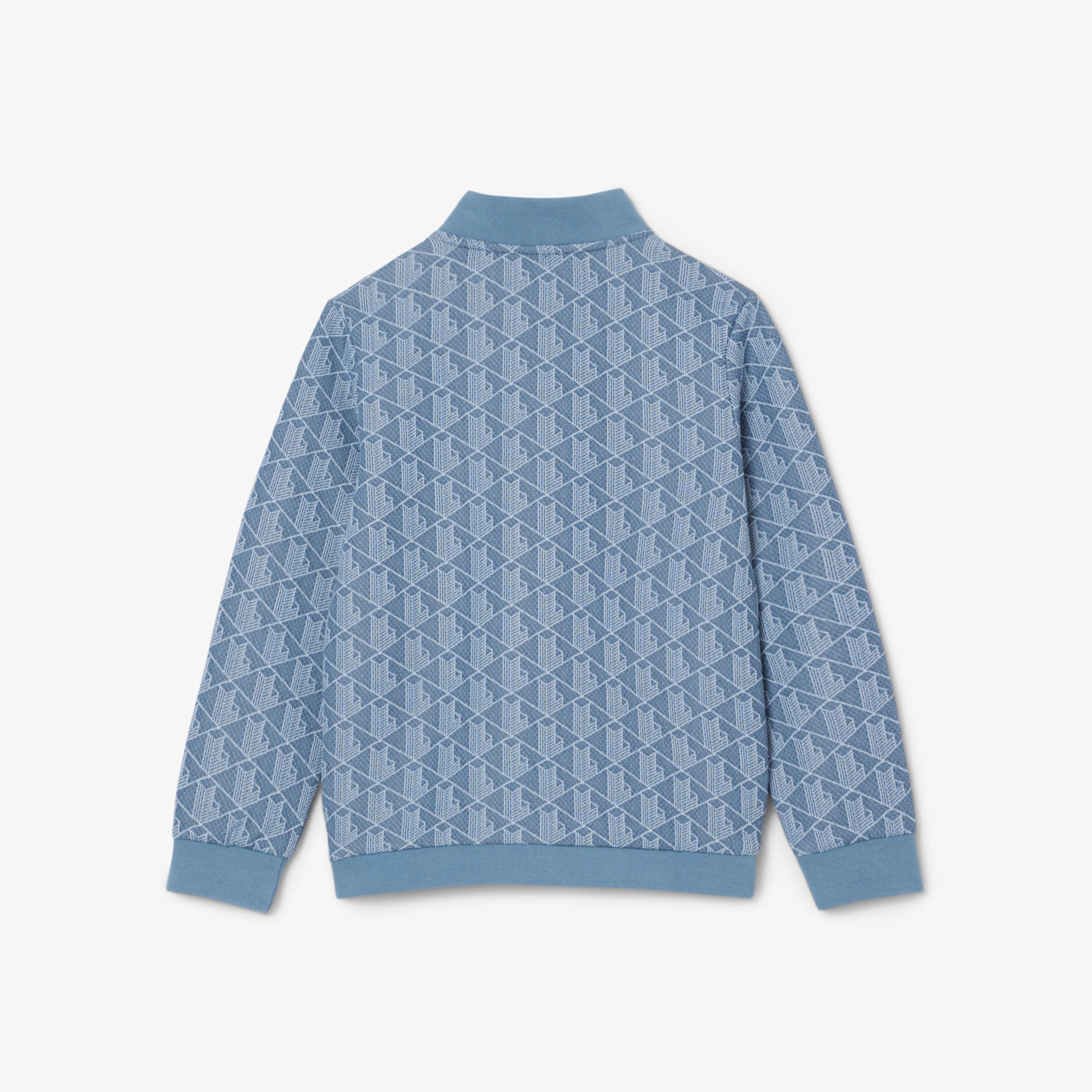 Çocuk Fermuarlı Monogram Mavi Sweatshirt Çocuk Fermuarlı Monogram Mavi Sweatshirt