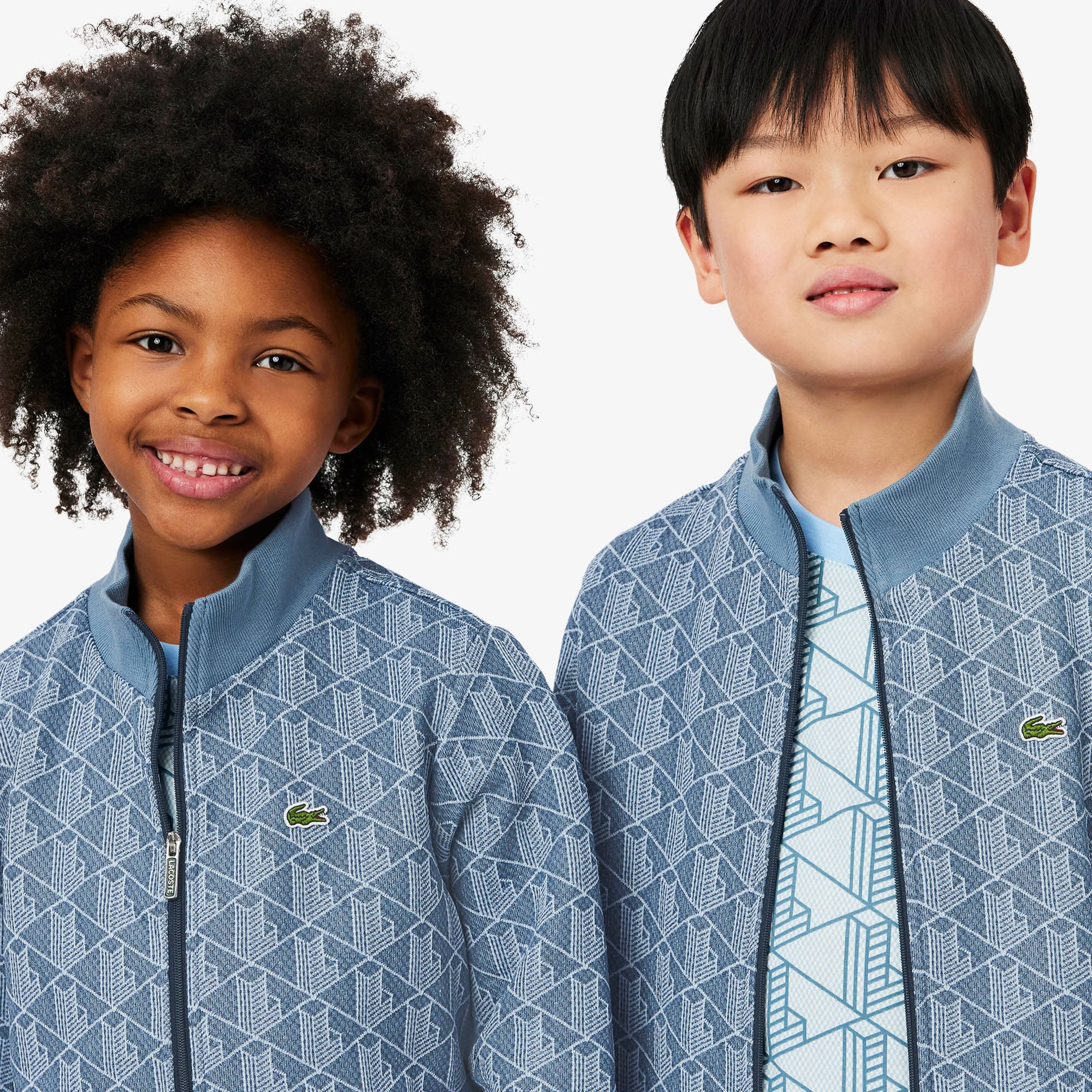 Lacoste Çocuk Fermuarlı Monogram Mavi Sweatshirt görsel 2